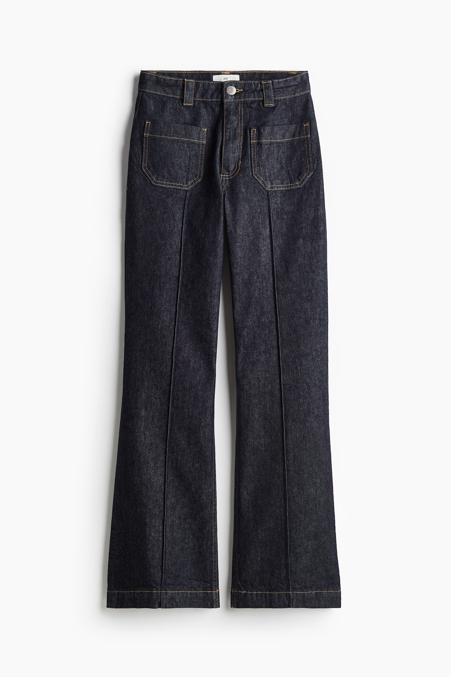 Crease-front denim trousers - Dark denim blue/Denim blue - 2