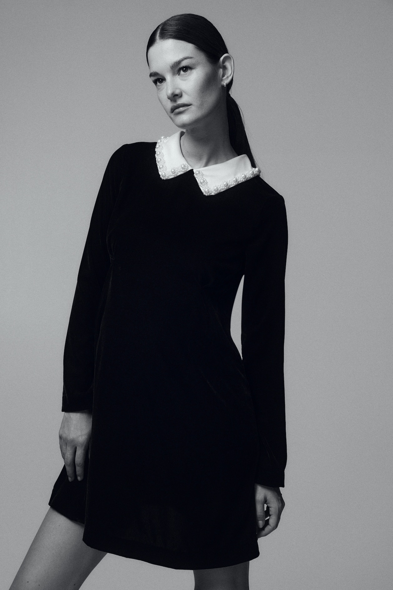 elegant vintage black dress Vintage Women's Black Print Dress / Gothic Ladies Medieval Gown with Short Sleeve