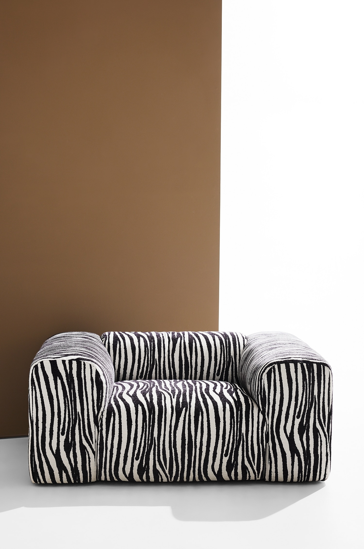 Wenju Fauteuil - Noir Et Blanc/Blanc Cassé/Rose Abricot/Brun