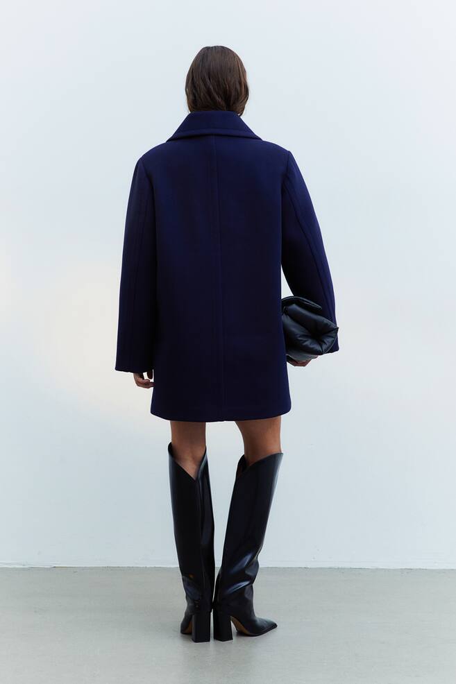 Double-breasted coat - Navy blue - 3