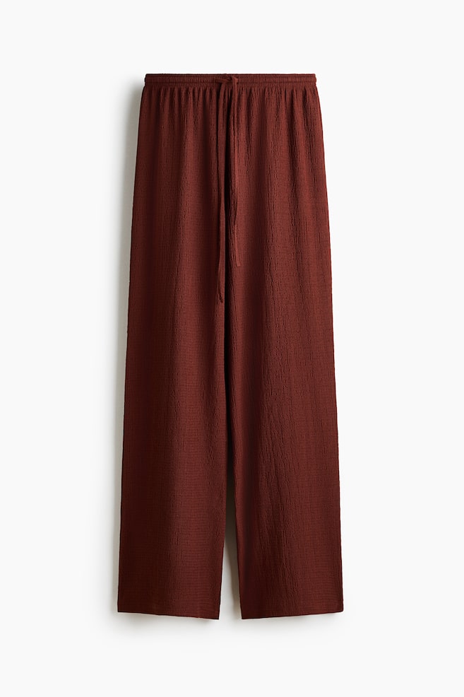 Textured Drawstring Pants - Rust brown/Black/Cream - 1