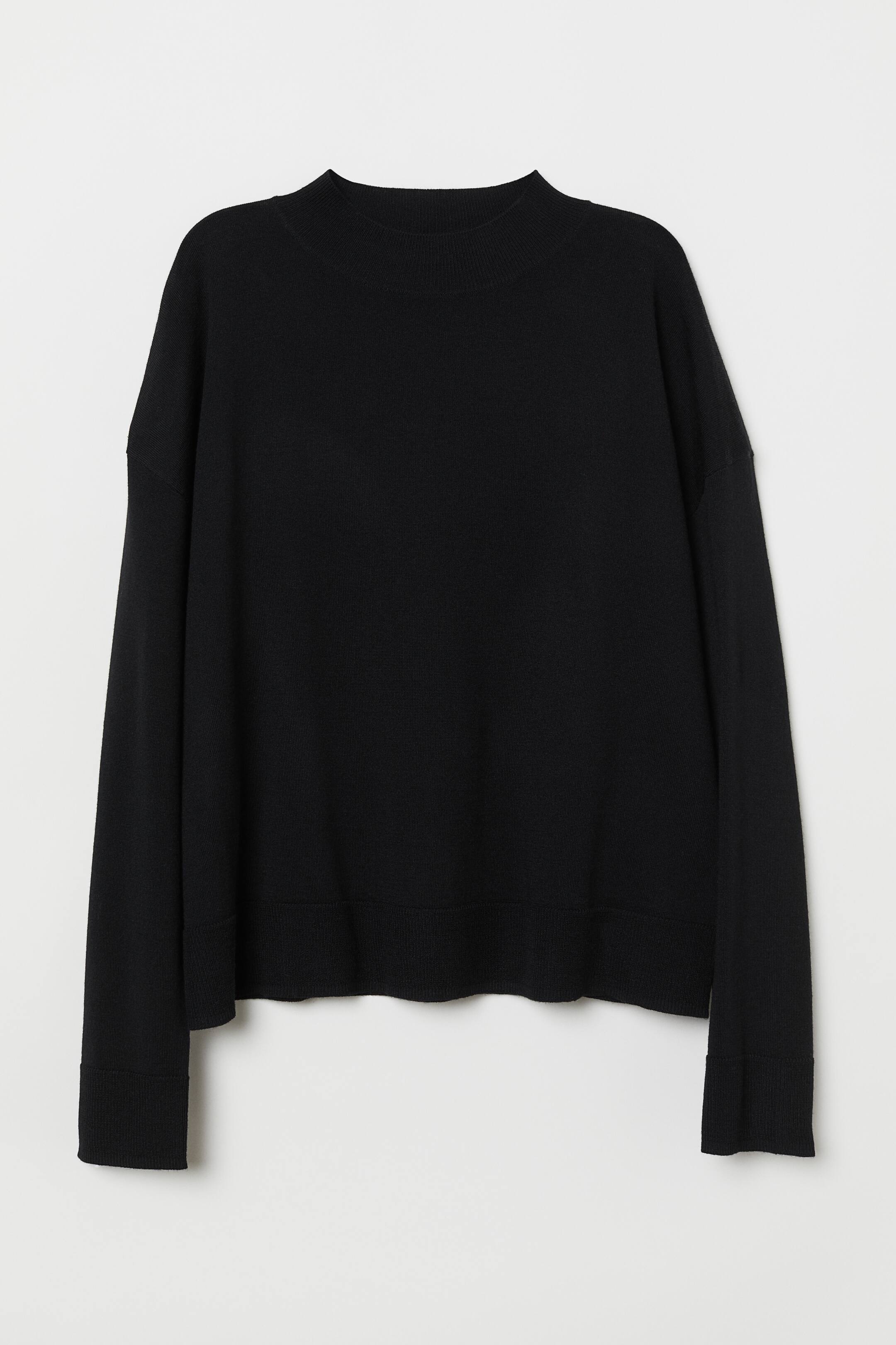 Pullover aus Merinowolle - Turtleneck - Langarm - Schwarz - Ladies 