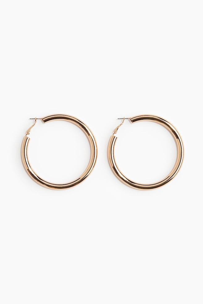 Hoop earrings - Gold-coloured - 1