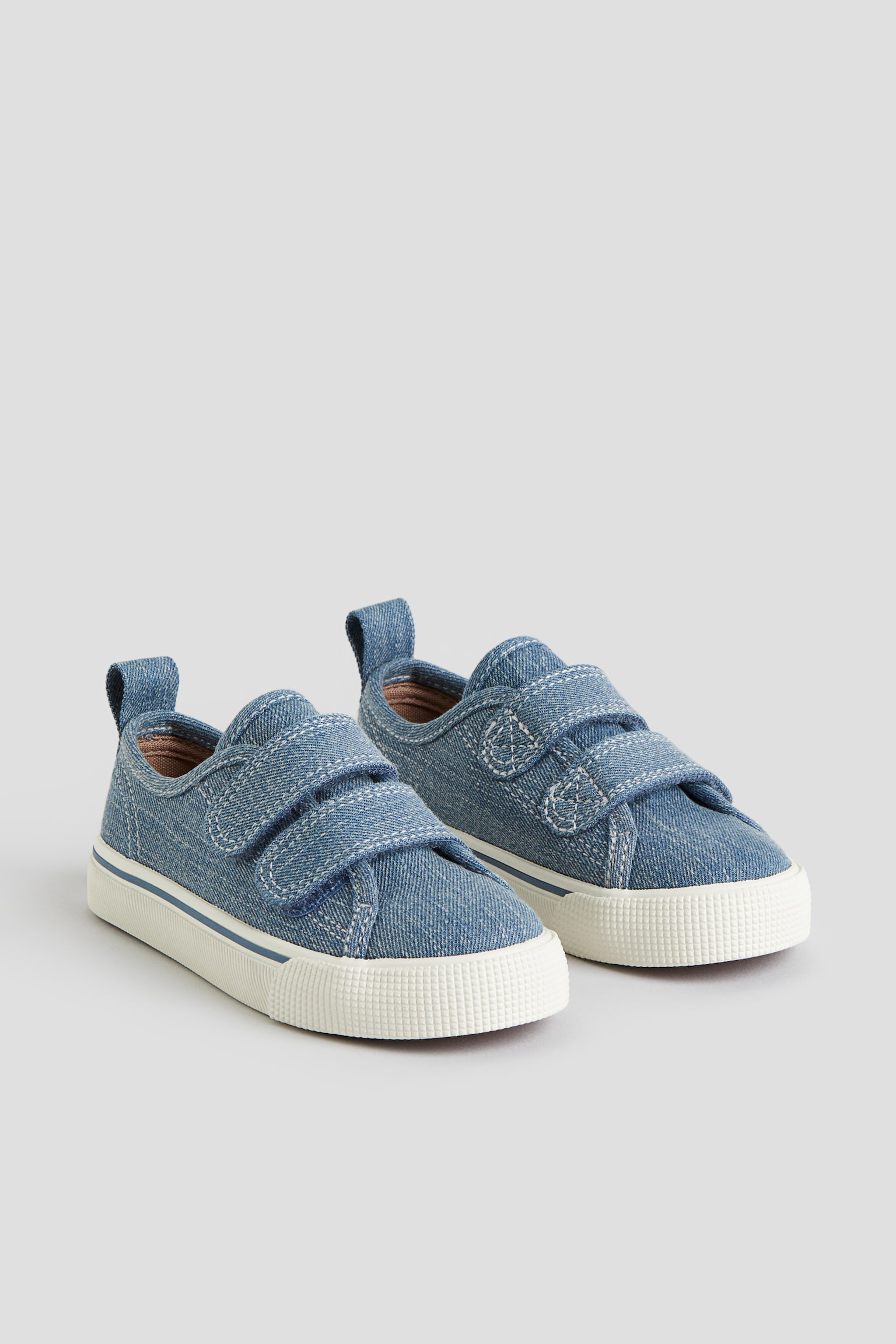 Hook & Loop Sneakers - Denim blue/Beige/Light pink - 1