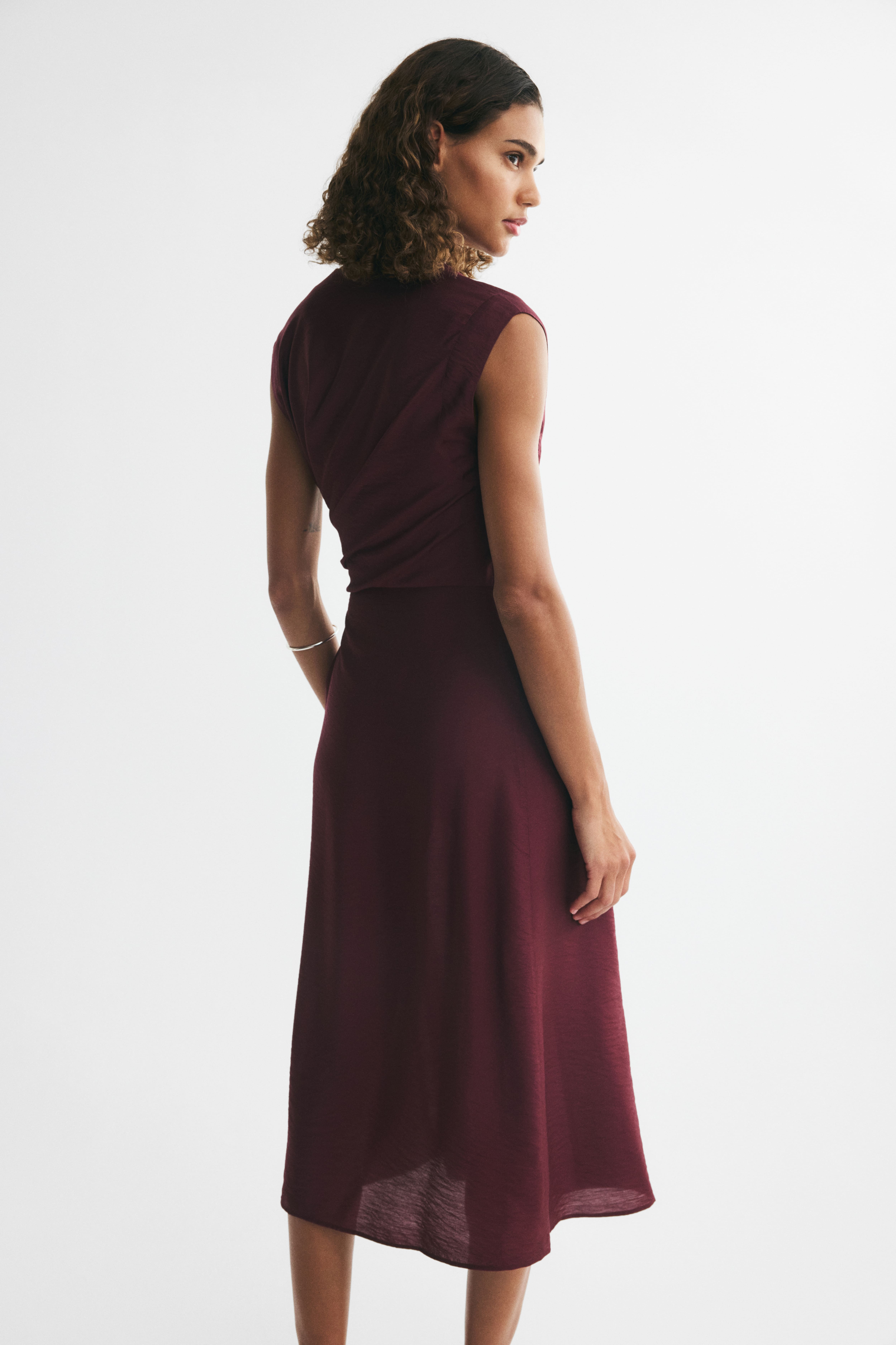 Sleeveless Wrap-Detail Dress