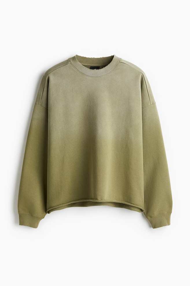 Ausgewaschenes Sweatshirt in Oversized Fit - Grün - 1