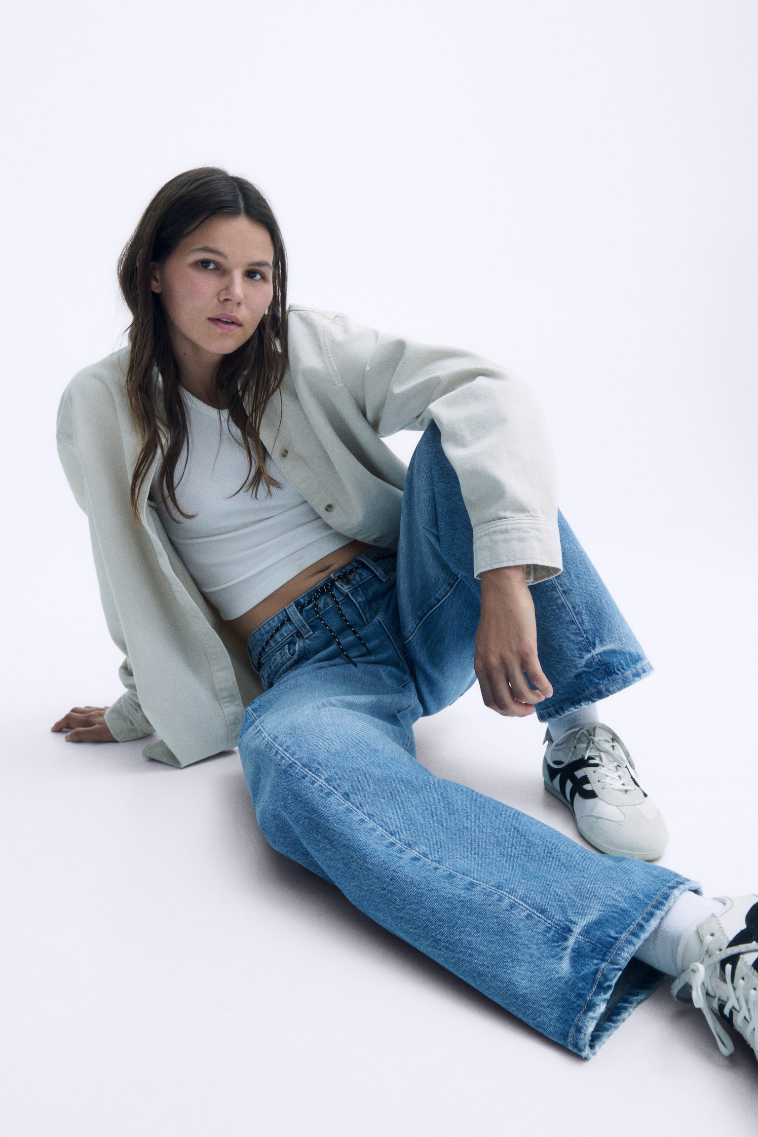 Женские джинсы H&M Barrel-Leg Regular-Waist, цвет: Светлый джинсовый синий — фото 3