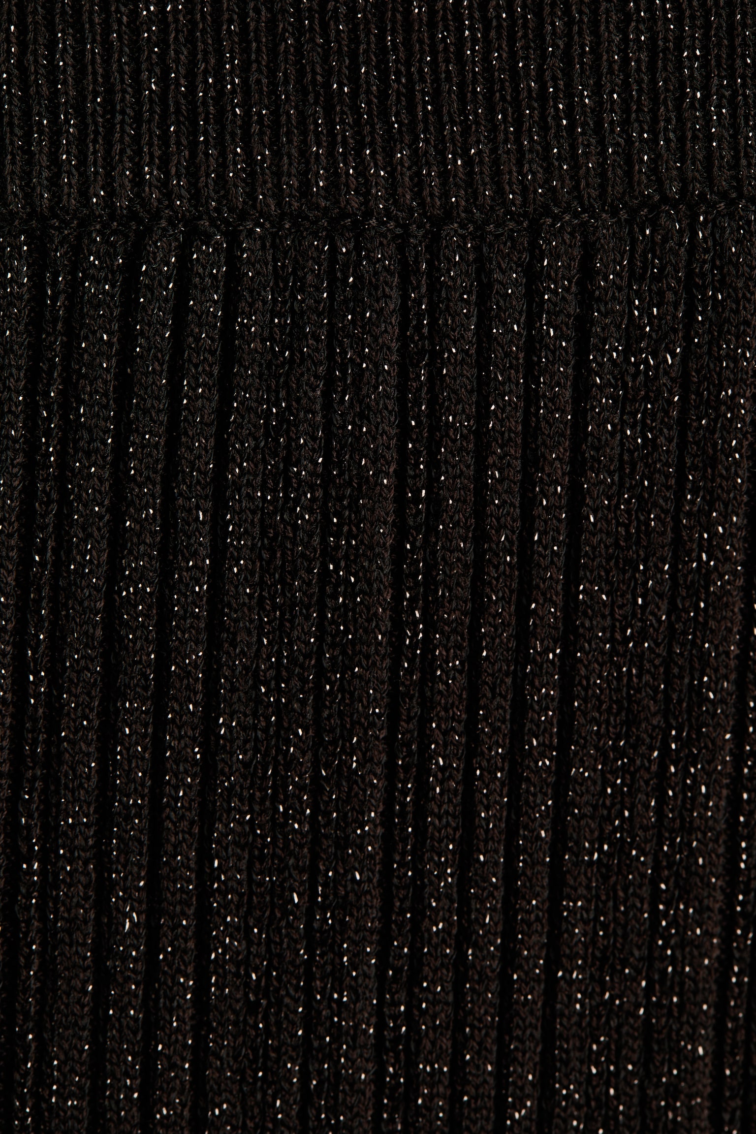 Shimmering rib-knit trousers - Dark brown/Glittery - 3