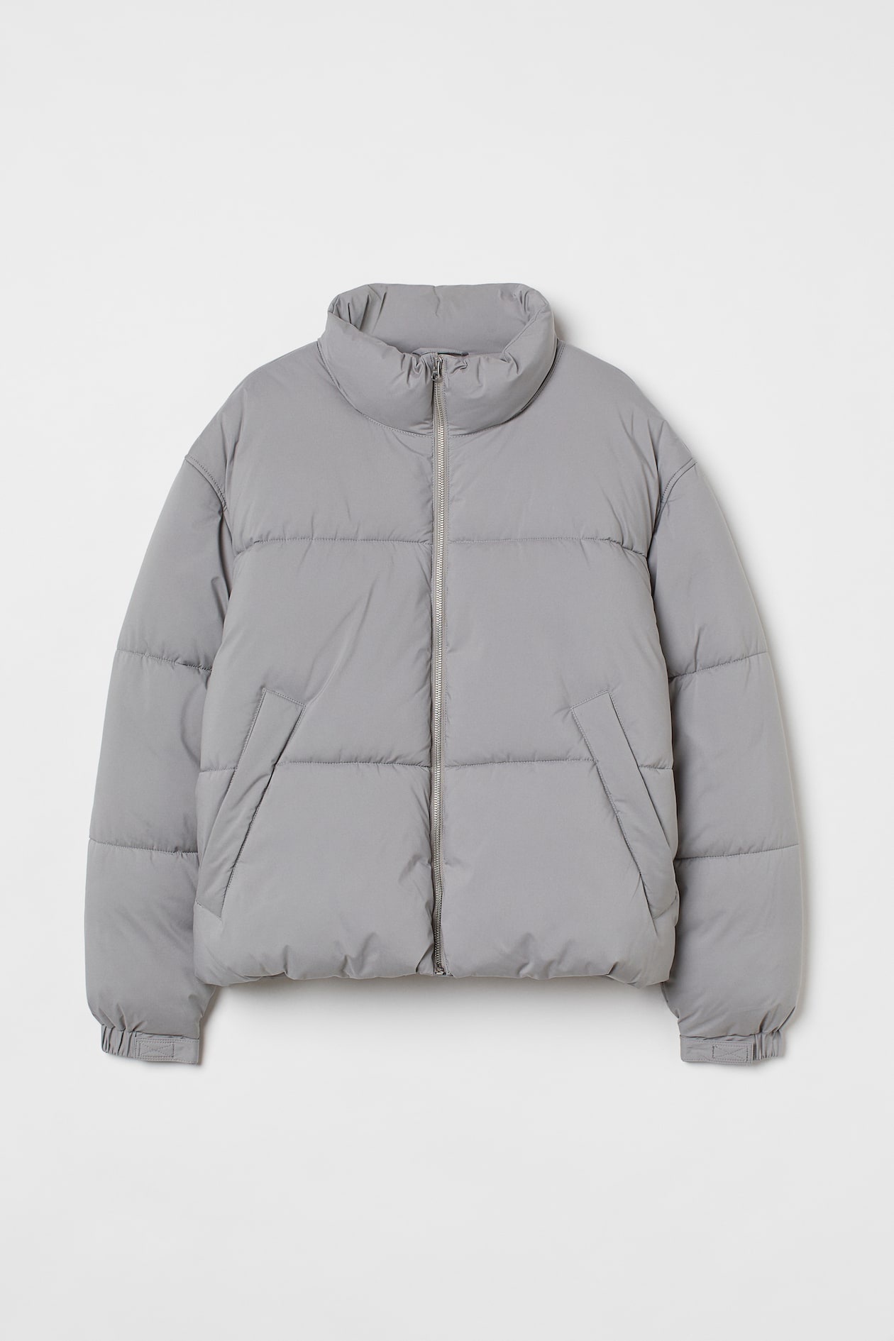 Quilted Puffer Jacket - Long sleeve - Regular length - Gray - Men | H&M US