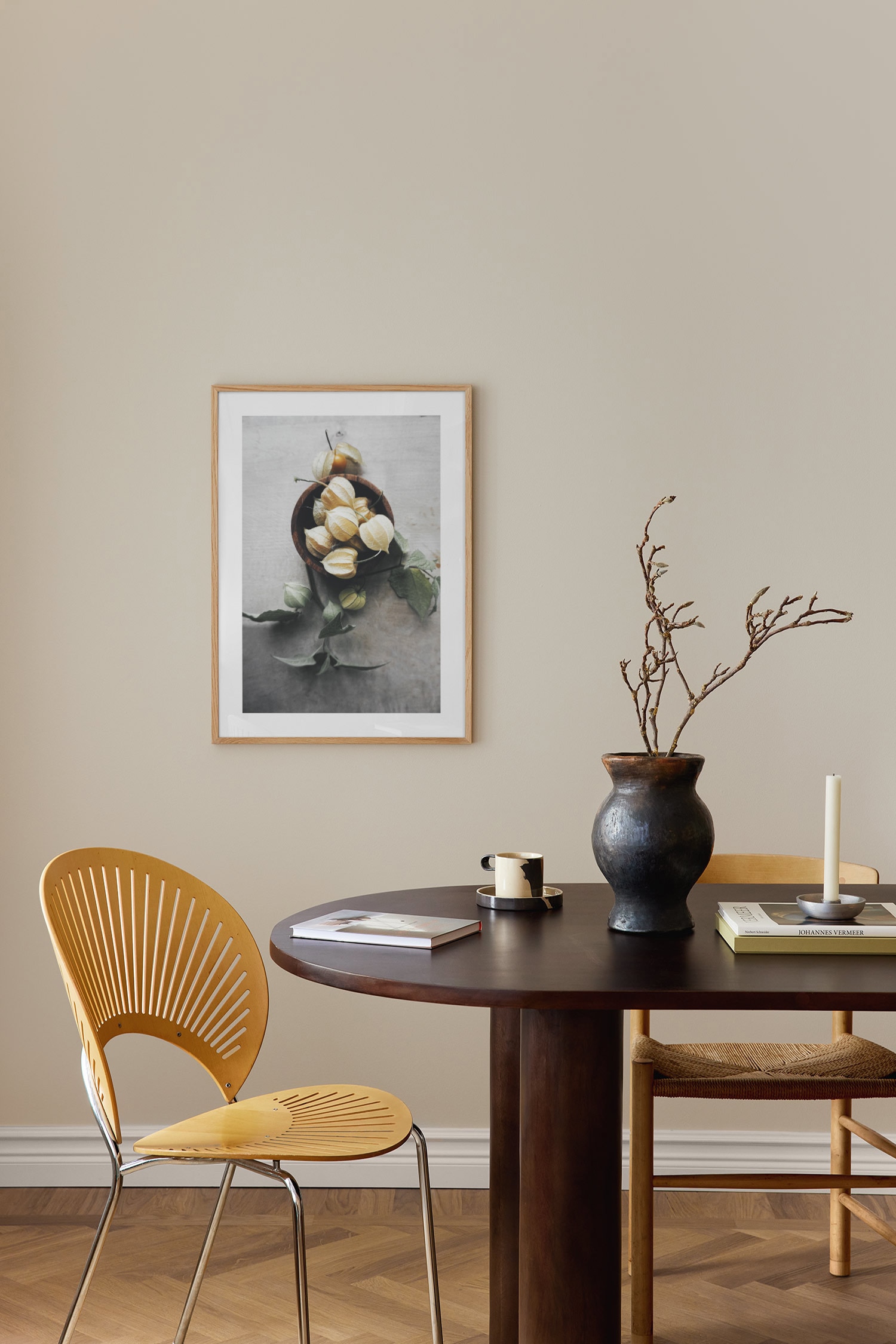 Winter Cherries Poster-Gul/grön