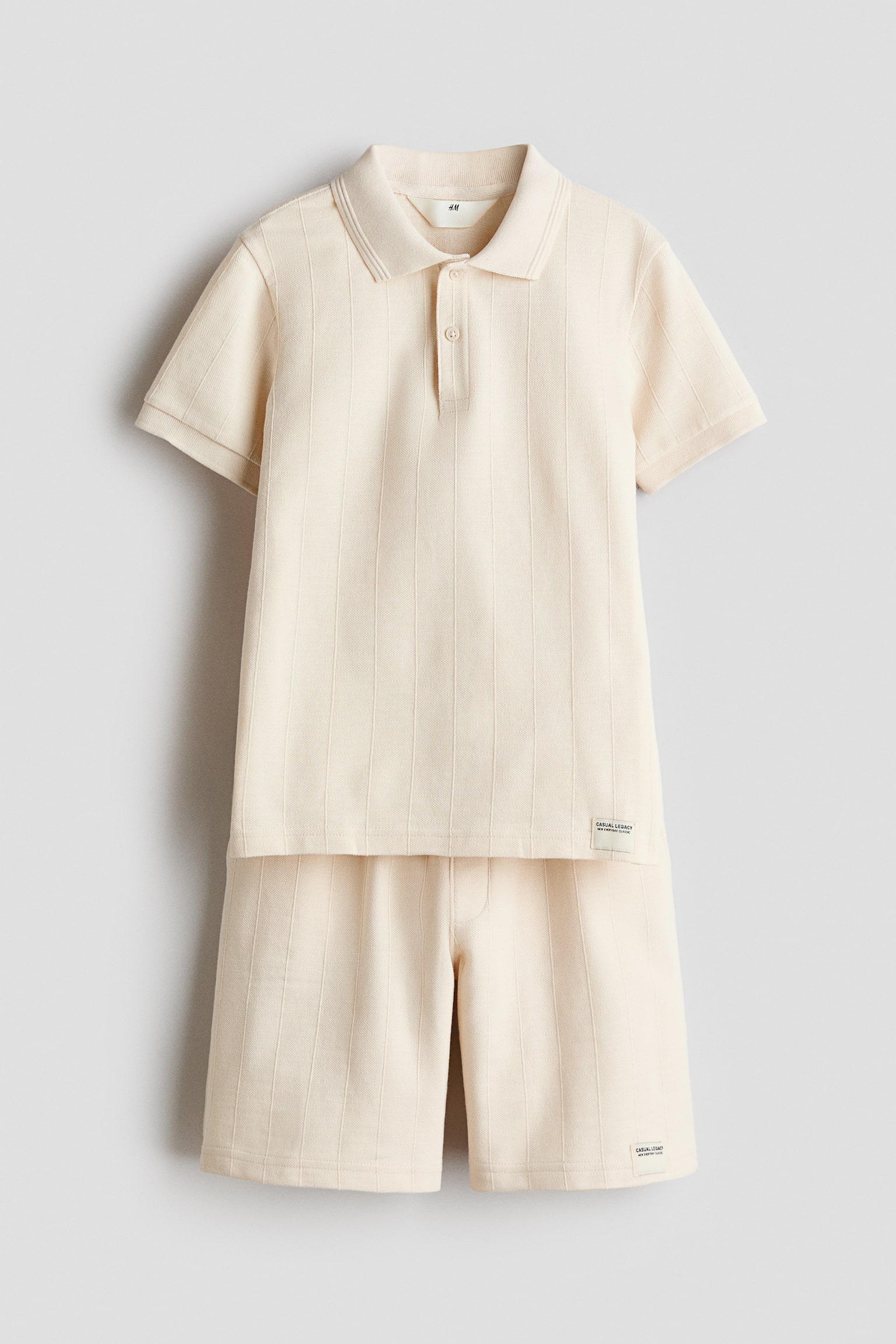 Ensemble 2 pièces en piqué - Beige clair - 1