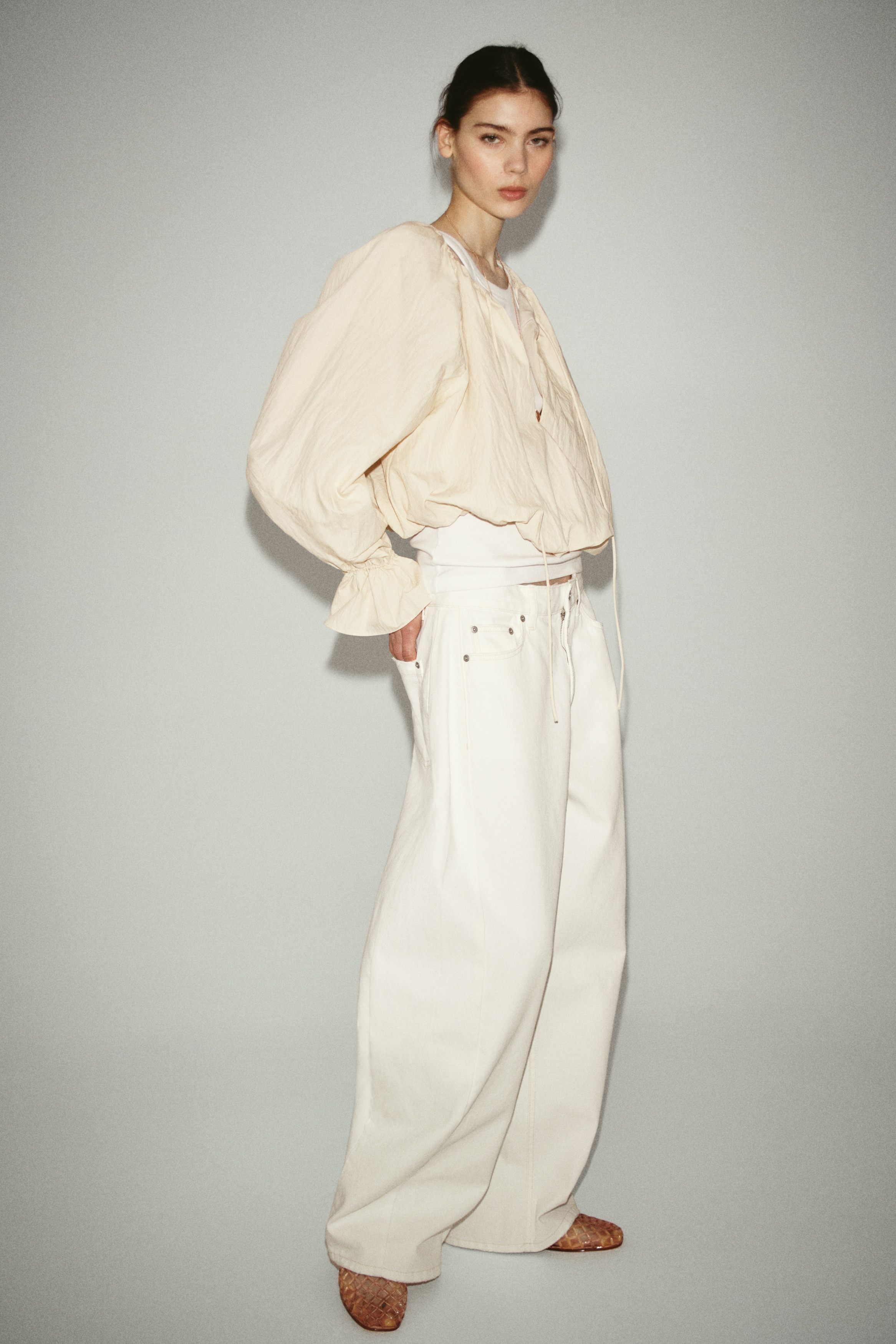 ARTS＆SCIENCE balloon blouse khaki ブラウス THE PAISLEY GILLIAN BLOUSE ECRU MULTI