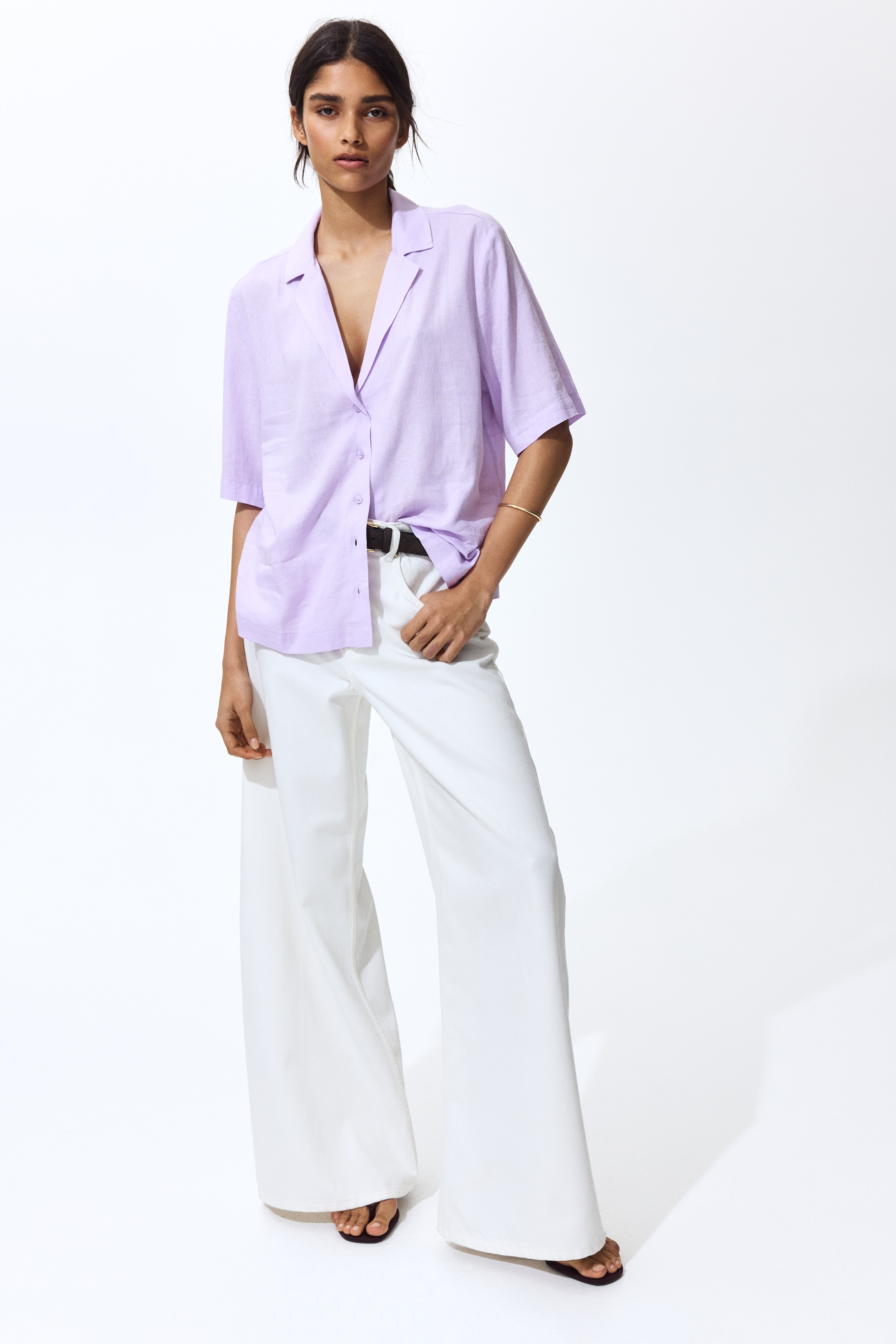 Linen-blend resort shirt