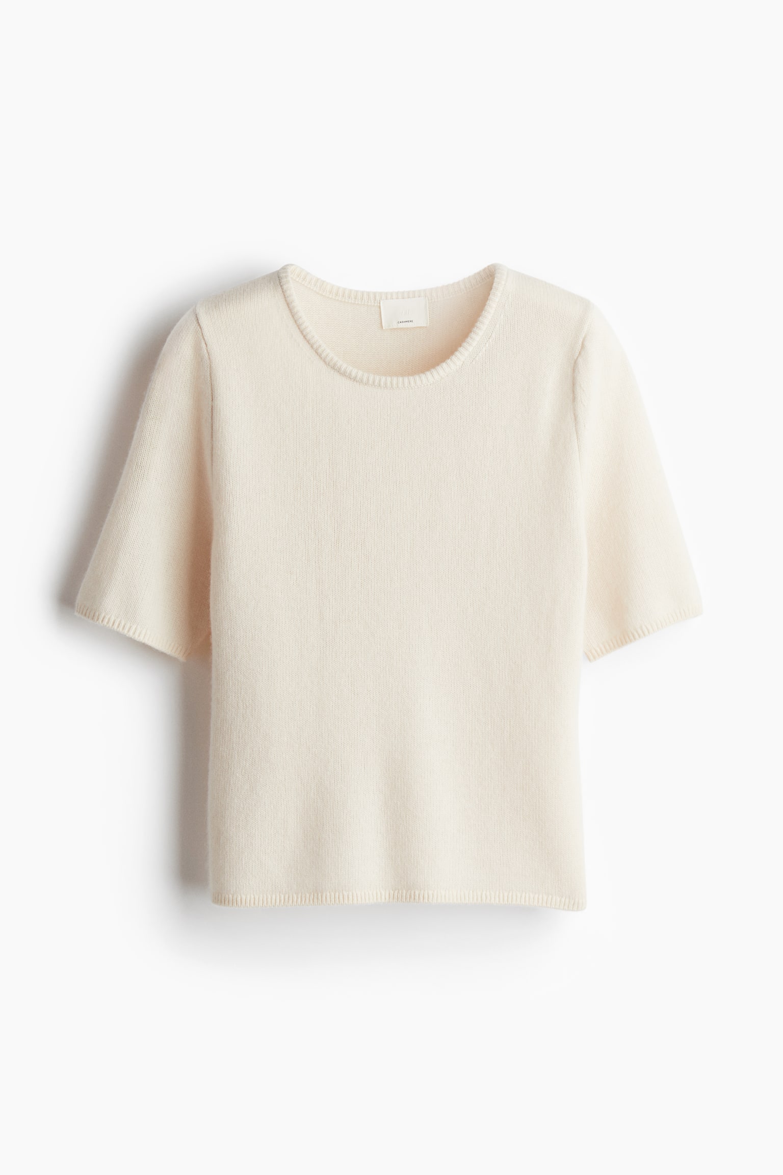 Cashmere T-shirt - Cream/Greige marl/Black - 2