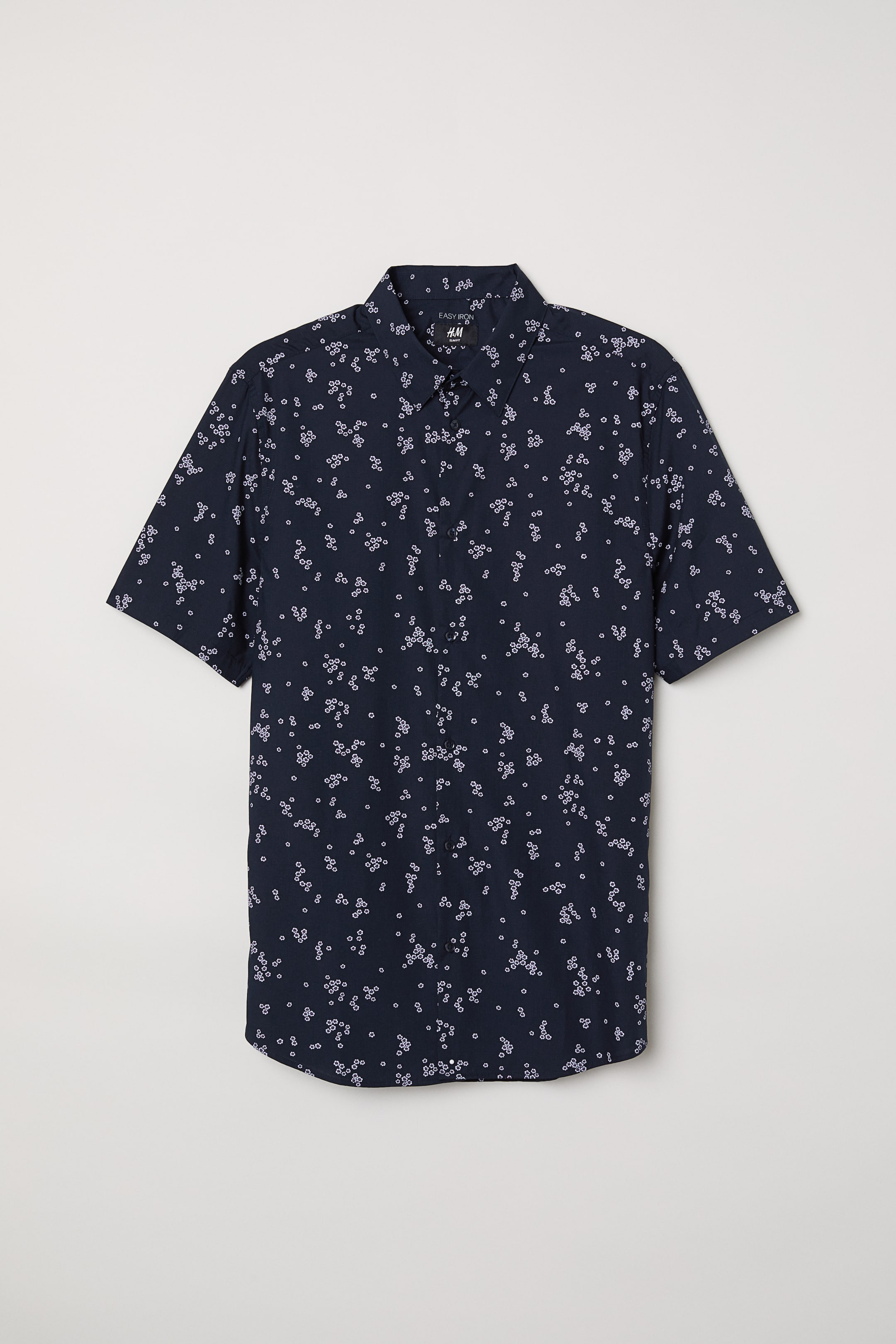 Zobrazit větší obrázek: Košile Slim Fit - Tmavomodrá/květovaná - MUŽI | H&M CZ 1