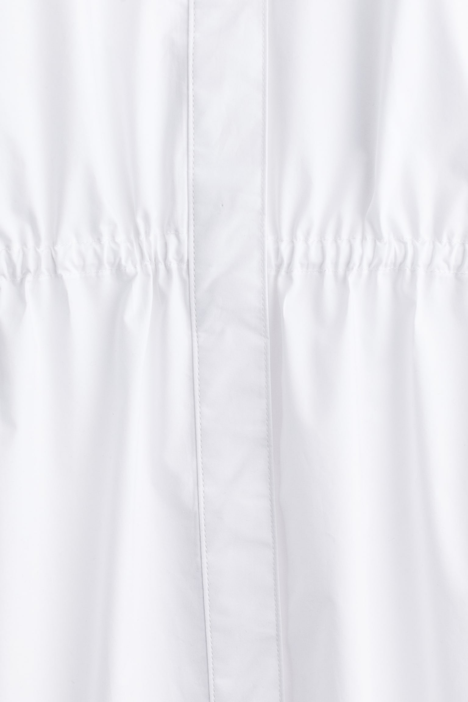 Drawstring Detail Cotton Shirt - White/Black - 7