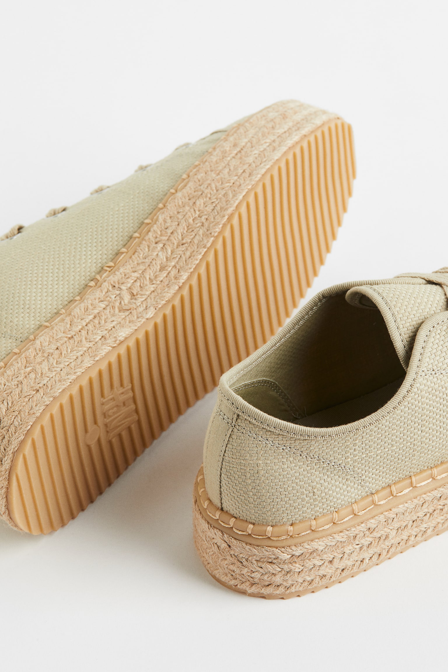 Espadrille Sneakers - Light khaki green/Beige - 4