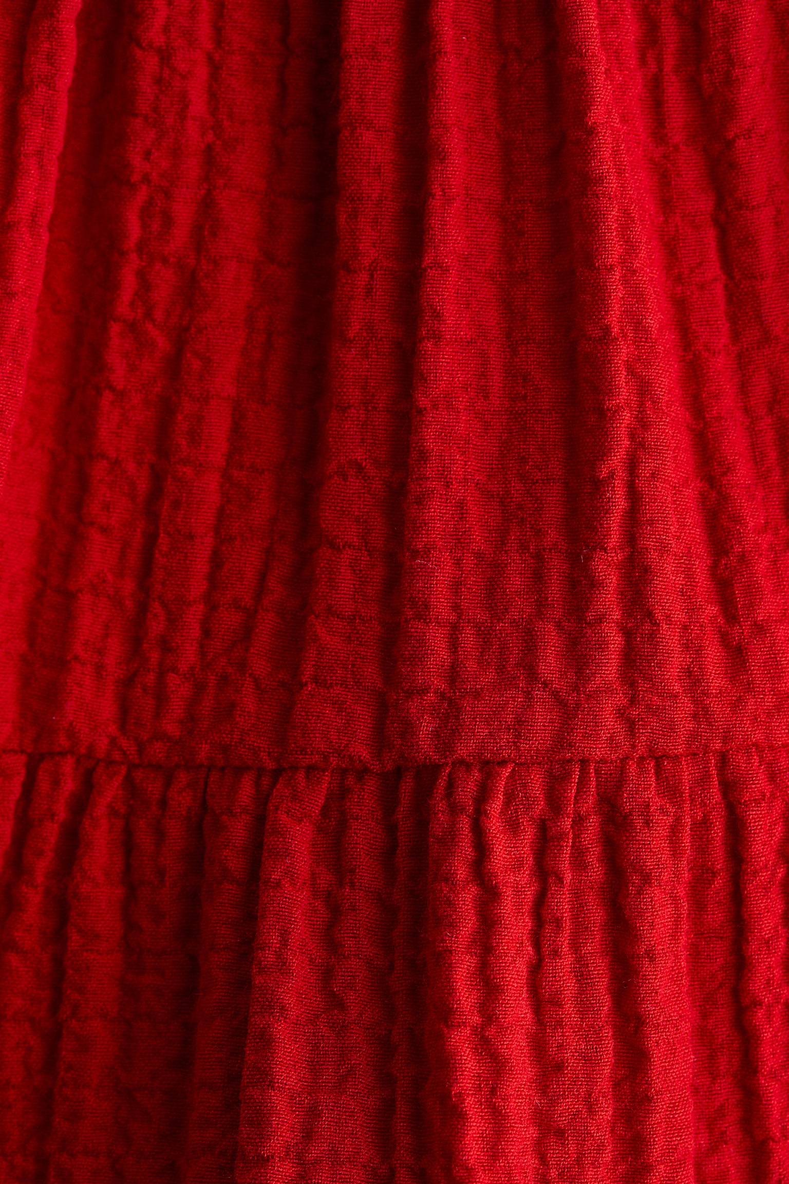 Tiered seersucker skirt - Red - 3