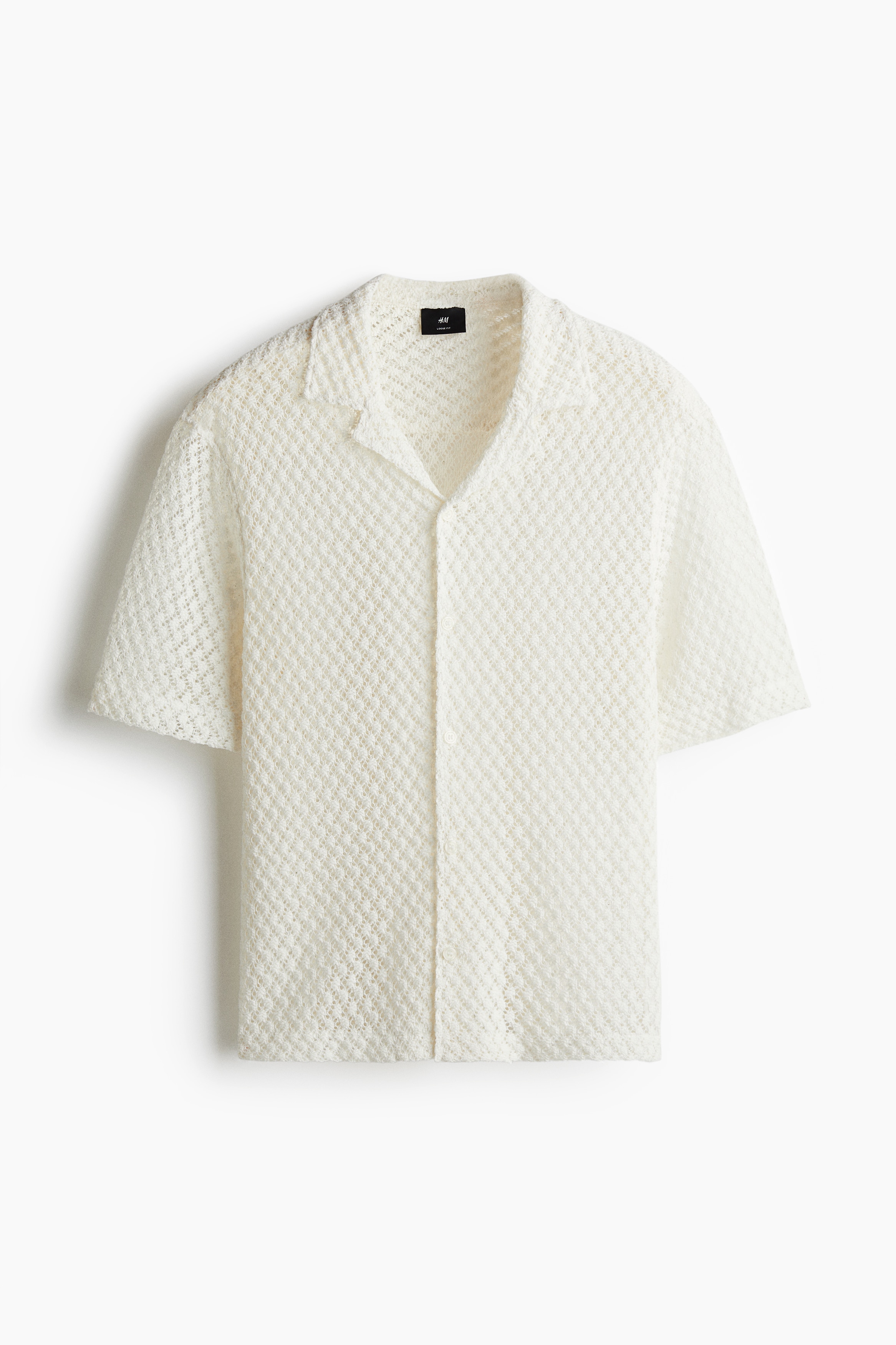 Camisa resort Loose Fit - Blanco/Negro