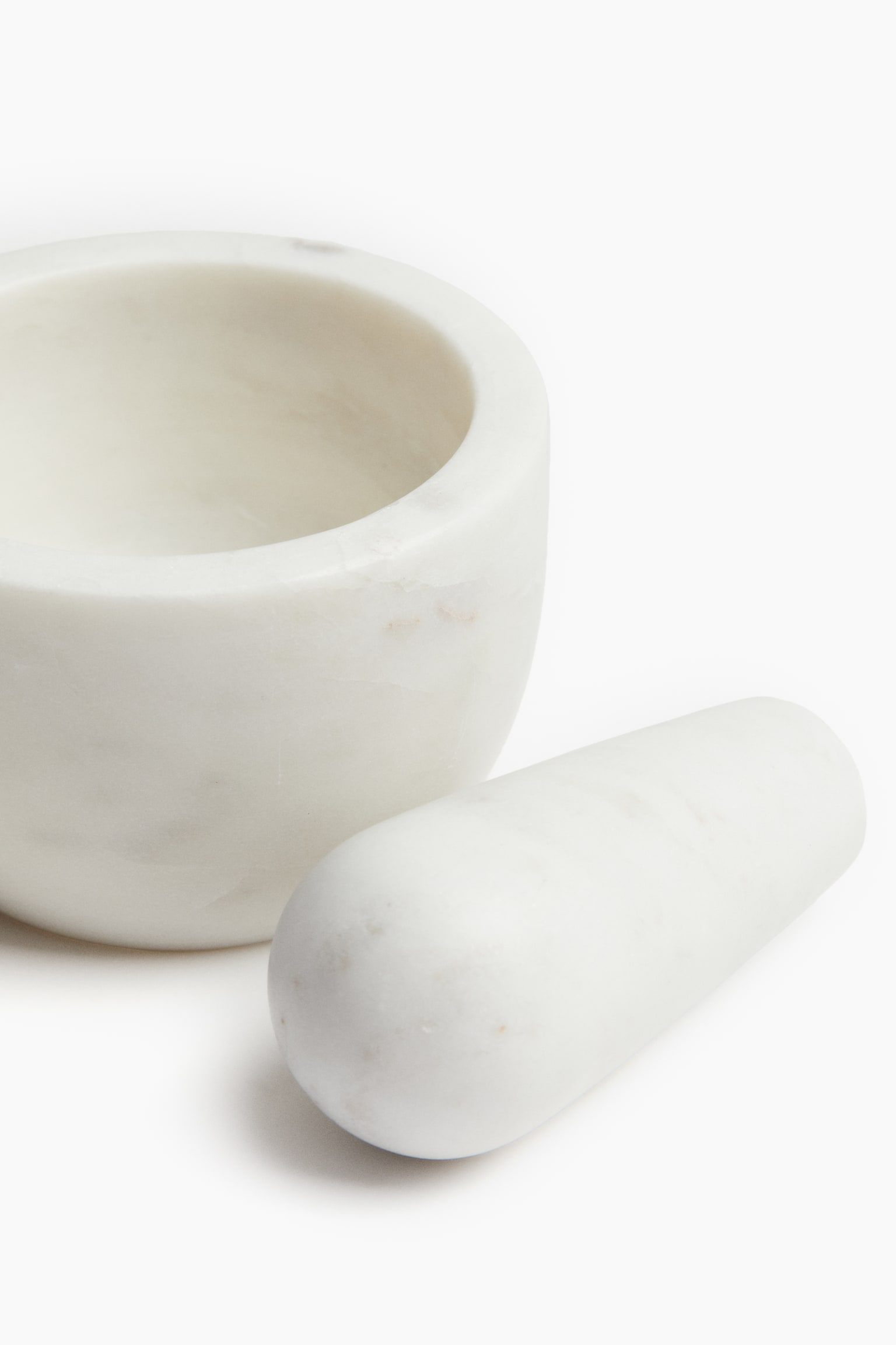 Marble mortar and pestle - White/Grey - 2