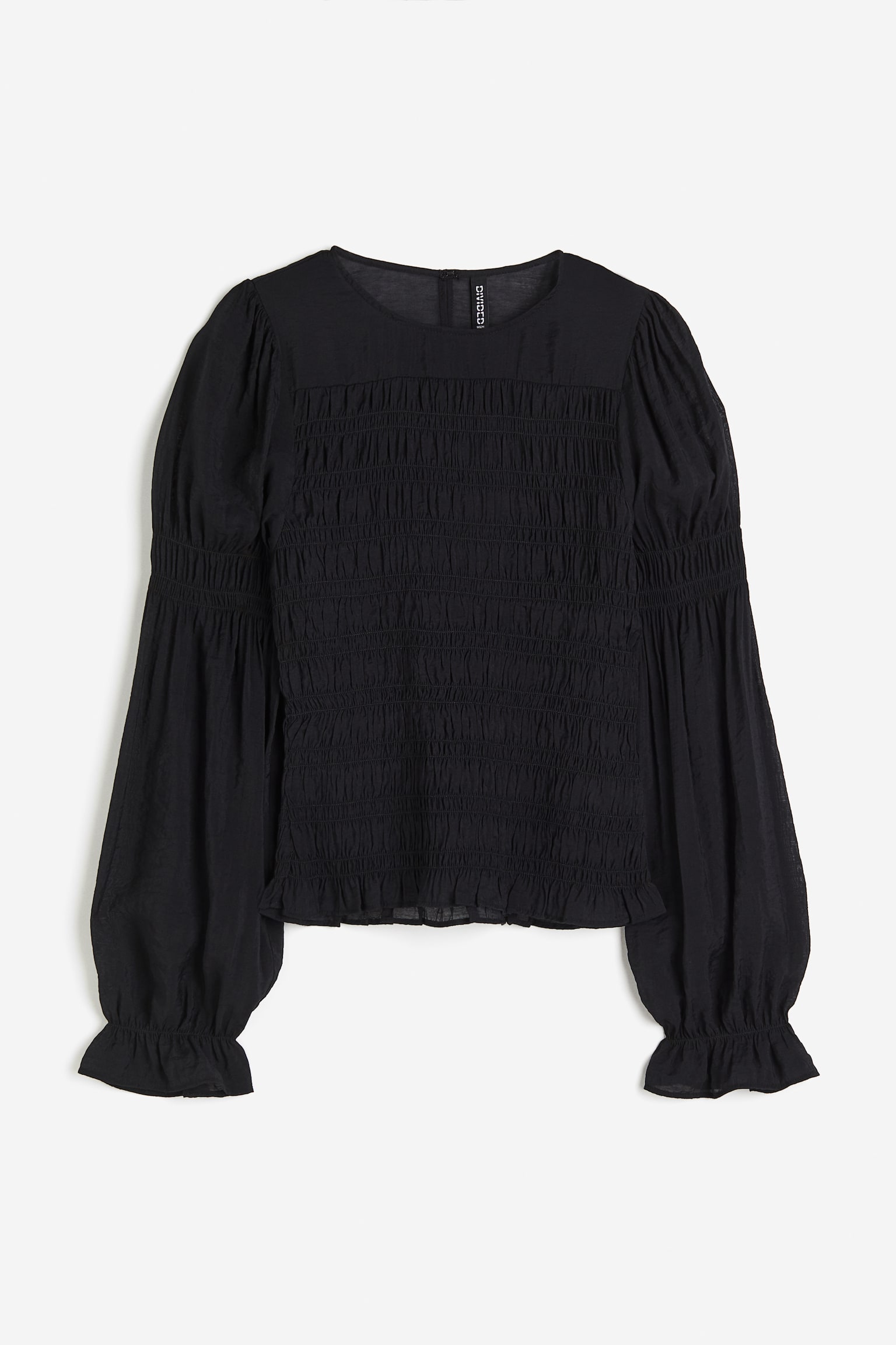 Smocked Top - Black/Cream - 1