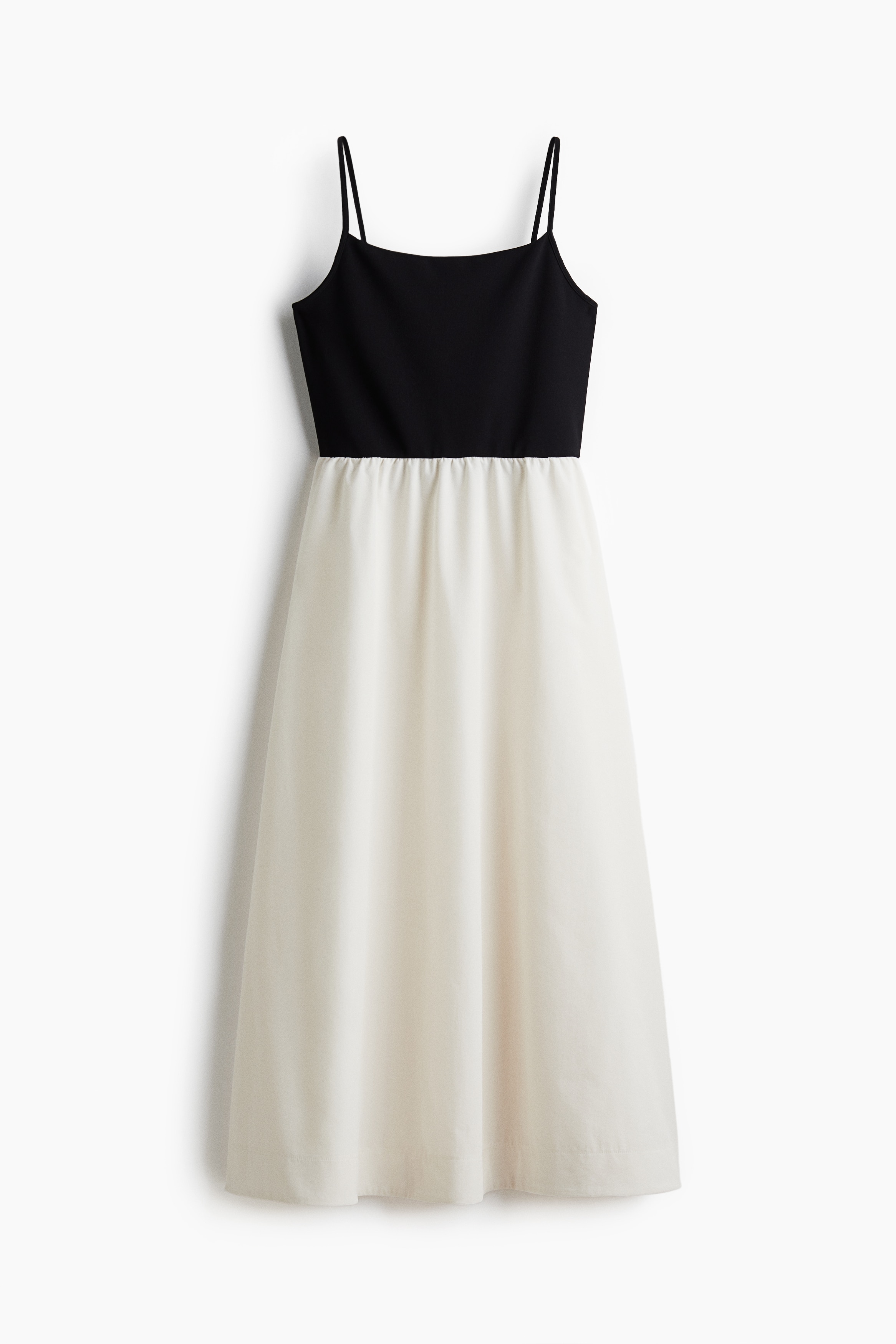 Strappy midi dress - Black/white