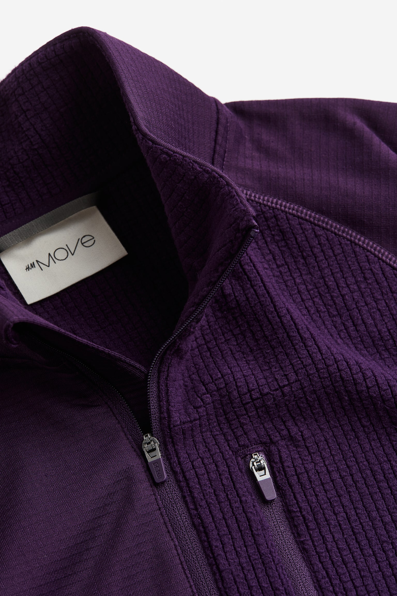 Slim Fit Mid layer top in DryMove™ - Dark purple/Dark grey - 3