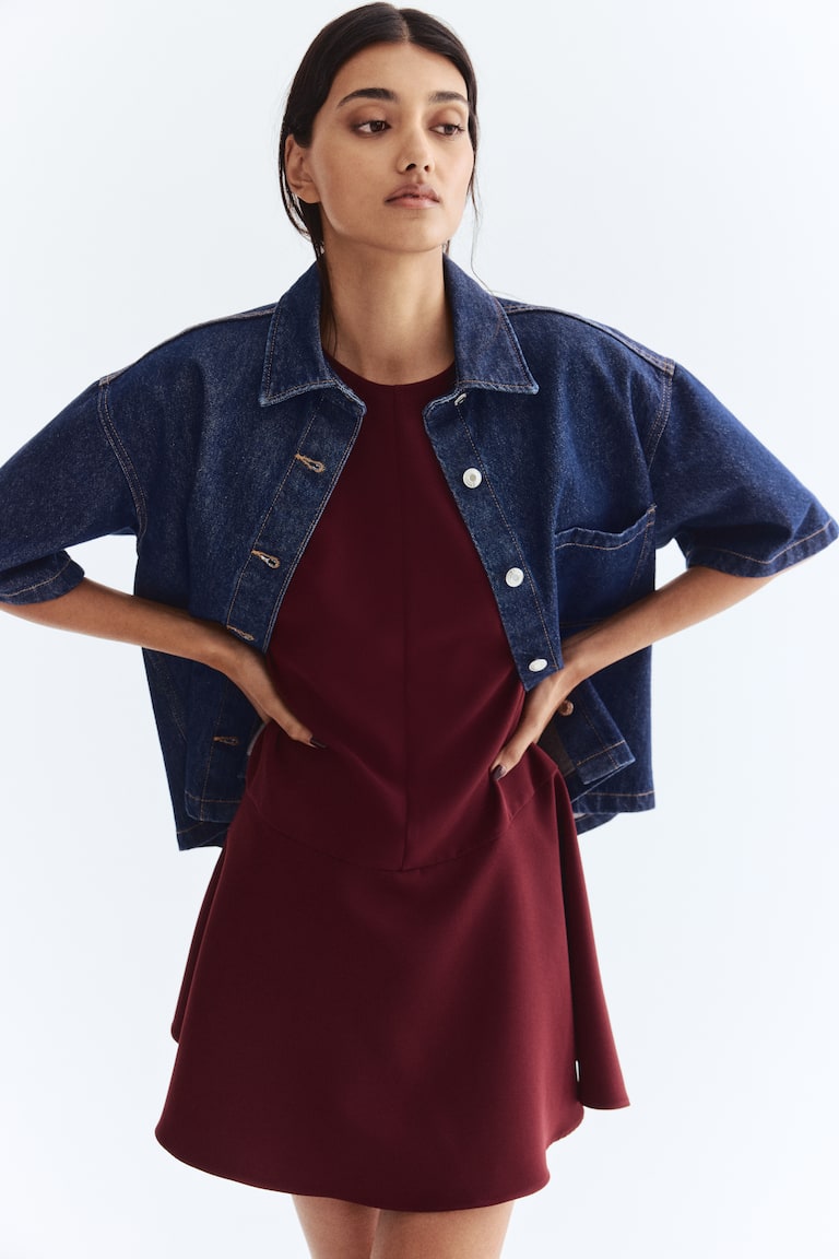 Butterfly-Sleeved Dress Burgundy Ladies H&M PH