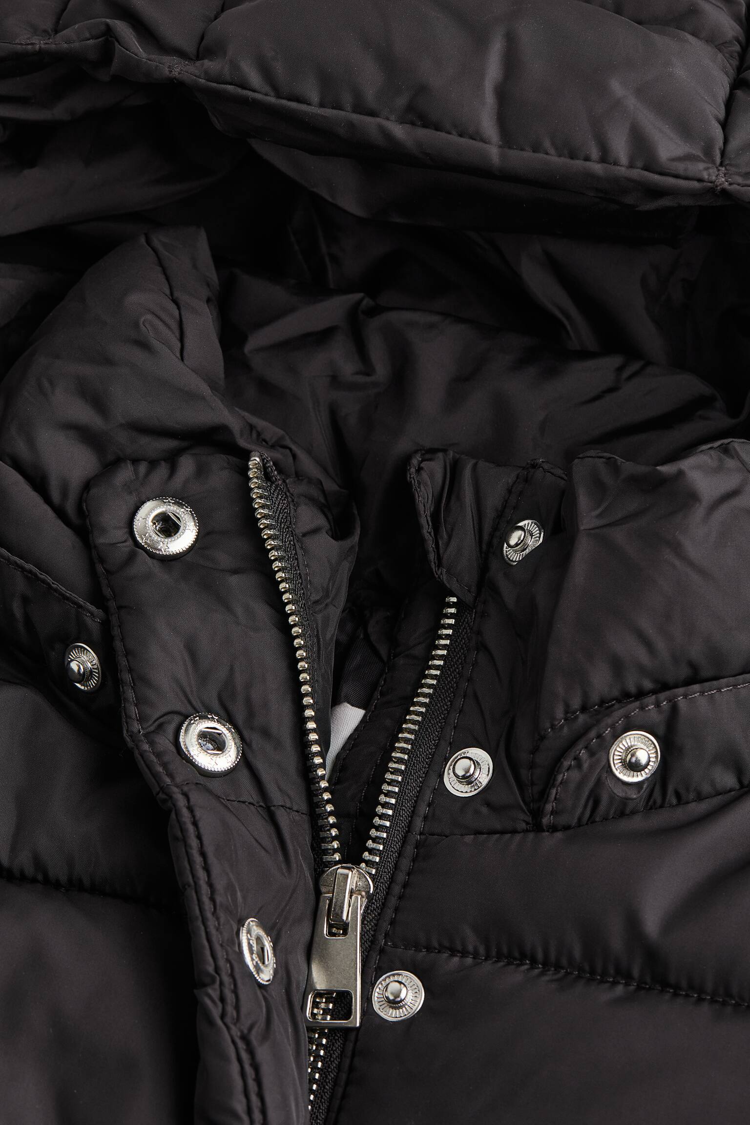 Padded hooded coat - Black - 2