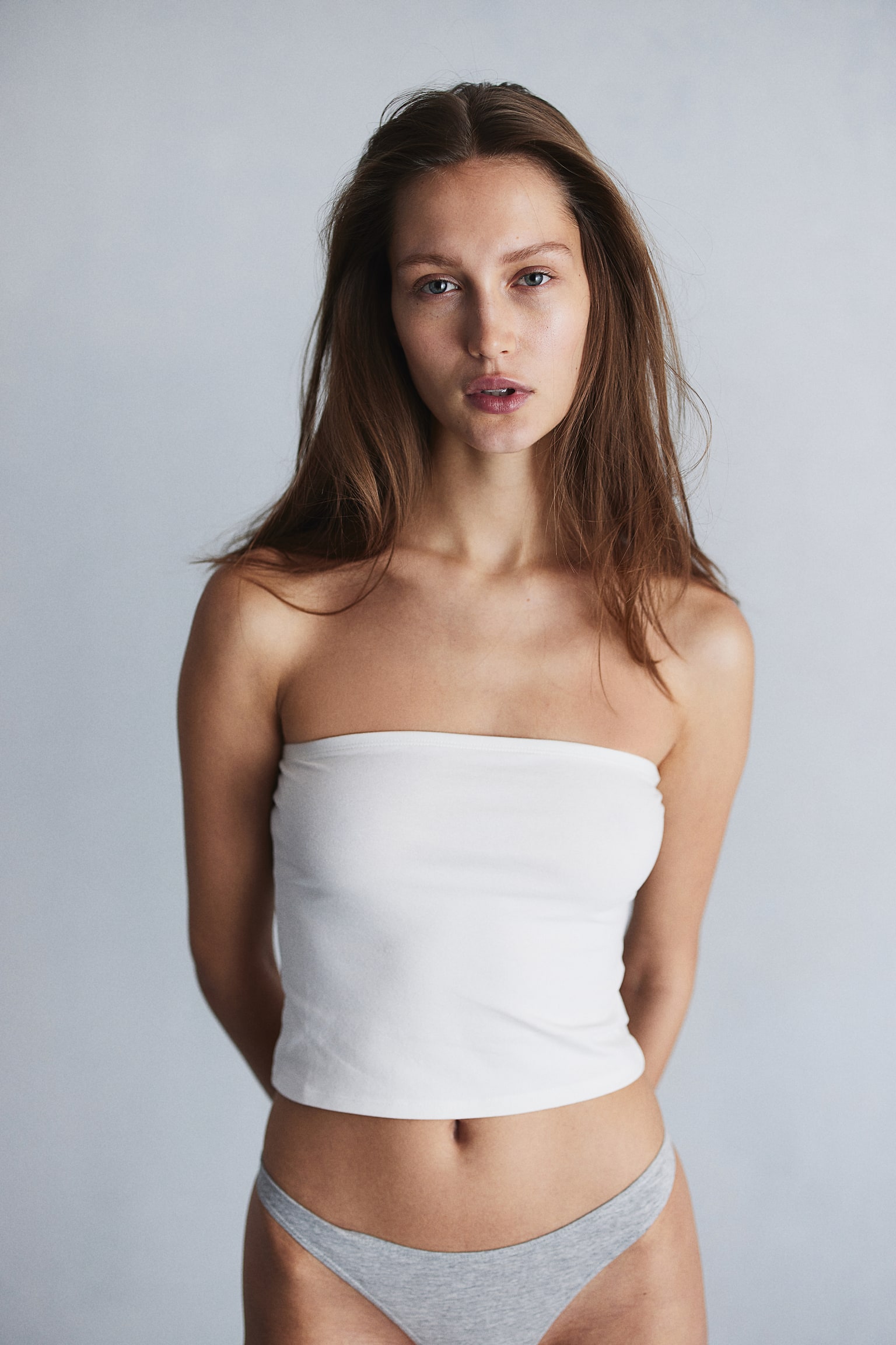 Short tube top - Cream/Dusty green - 3