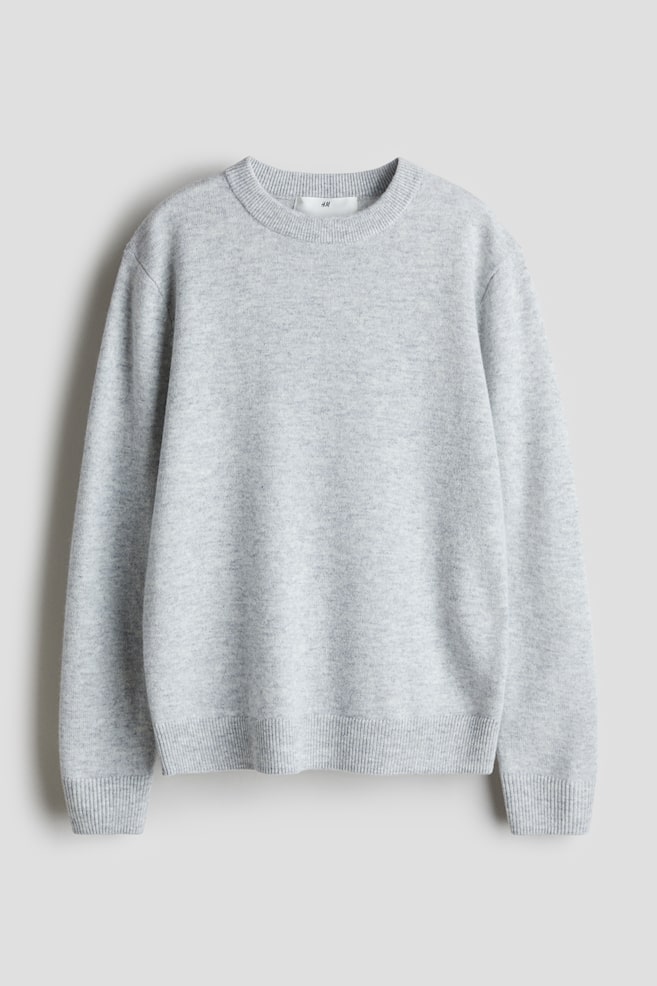 Cashmere-Blend Sweater - Light gray - 1