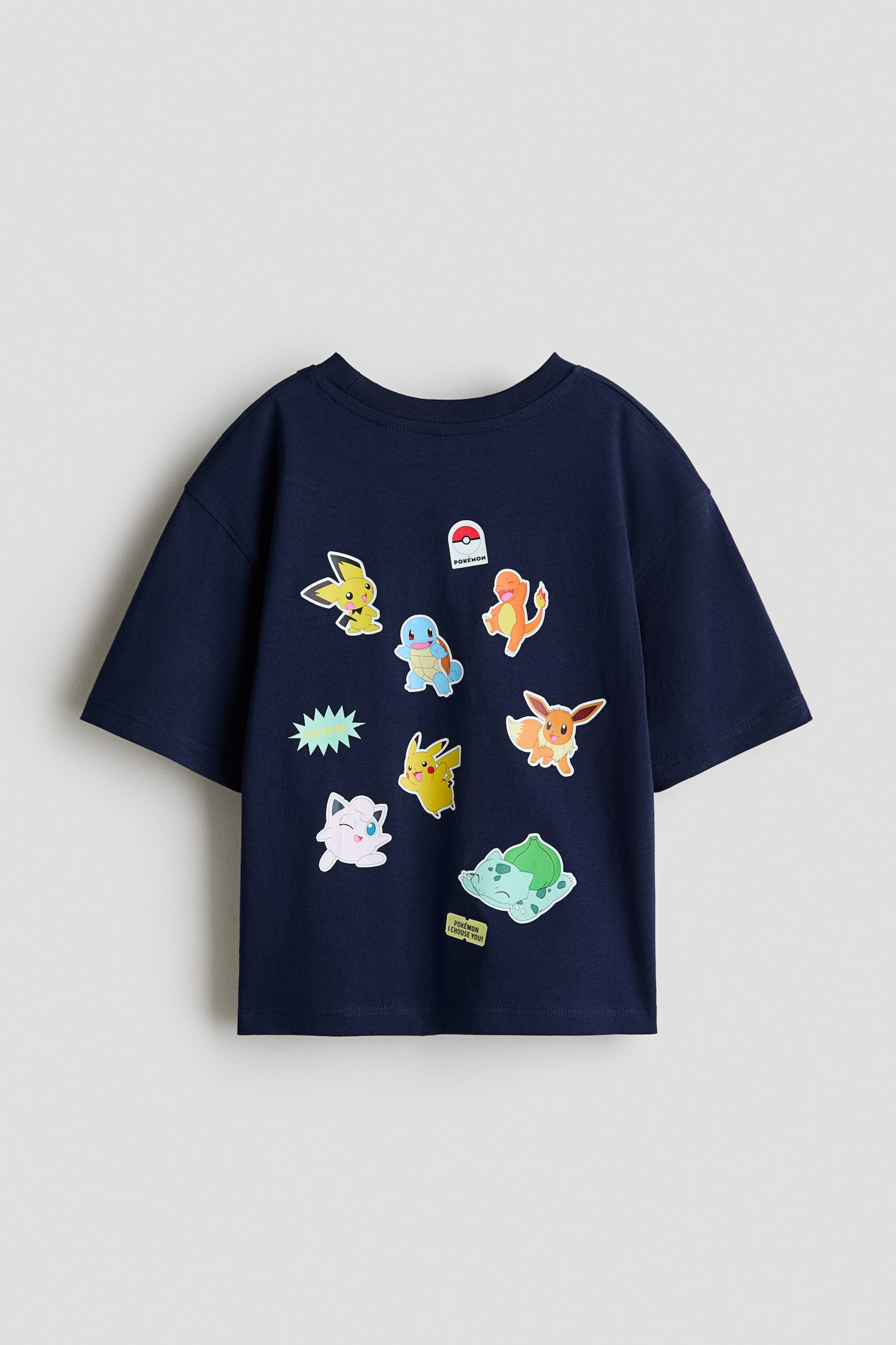 Playera de algodón con diseño - Azul marino/Pokémon/Verde/Snoopy/Turquesa pardo/Hot Wheels/Negro/Stumble Guys/Azul/Mickey Mouse/Crema/Marvel Comics - 2