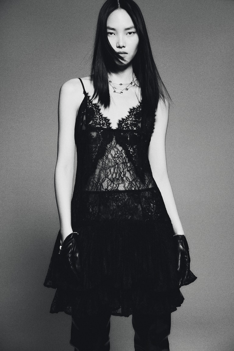 Women's Black Strappy lace dress | H&M