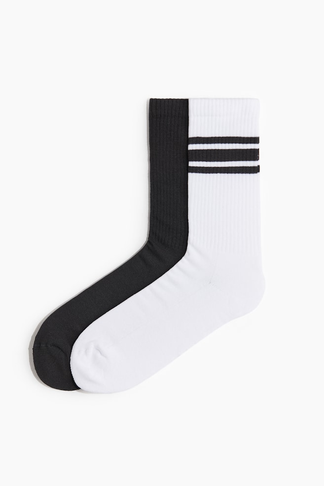 2-Pack Socks - Black/white/Blue/white - 1