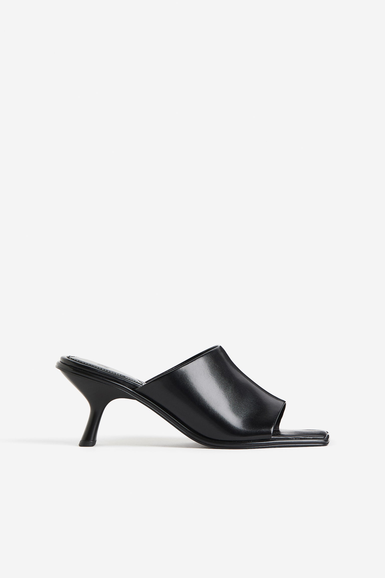 Heeled Mules - Black - 2