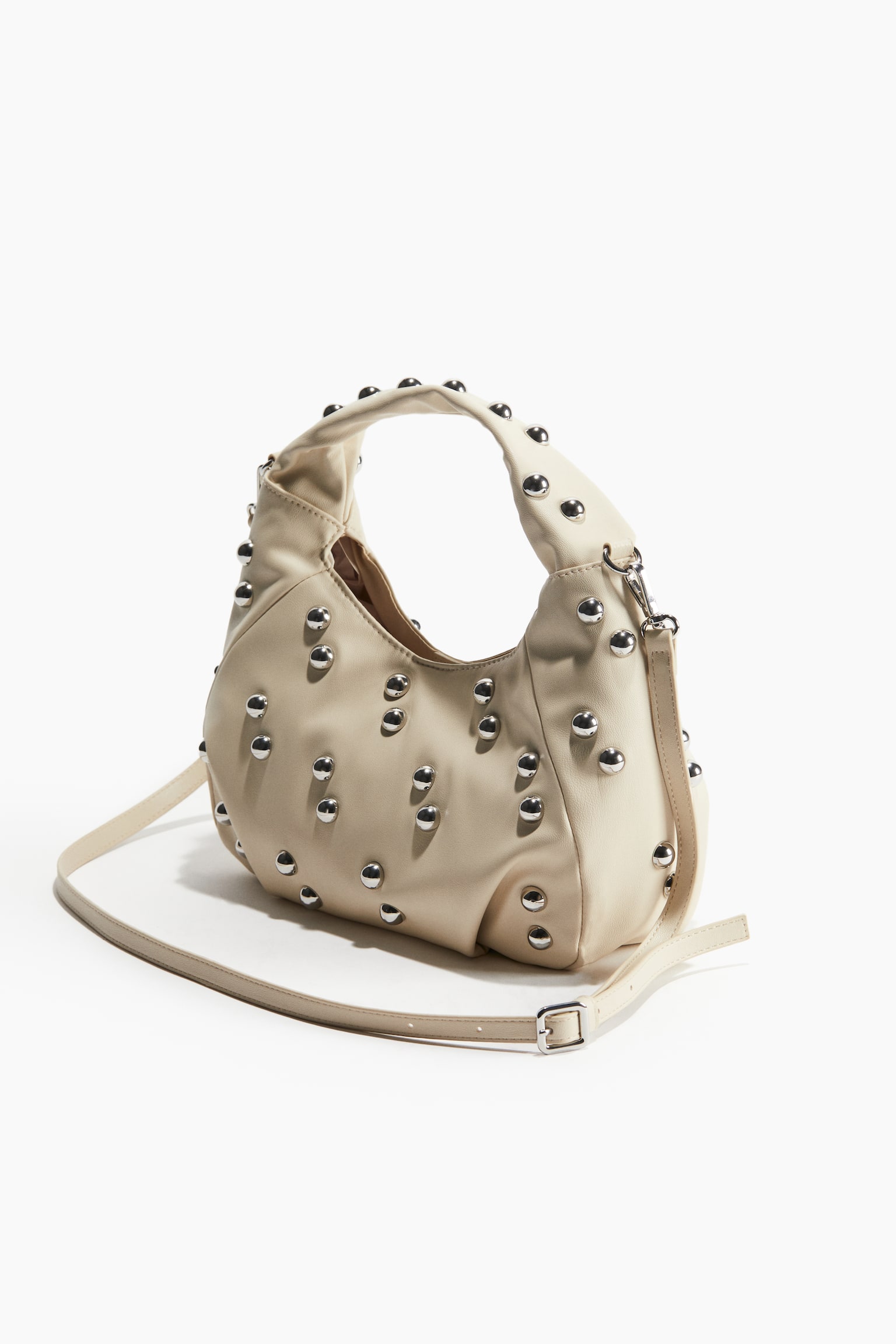 Studded crossbody bag - Light beige - 4