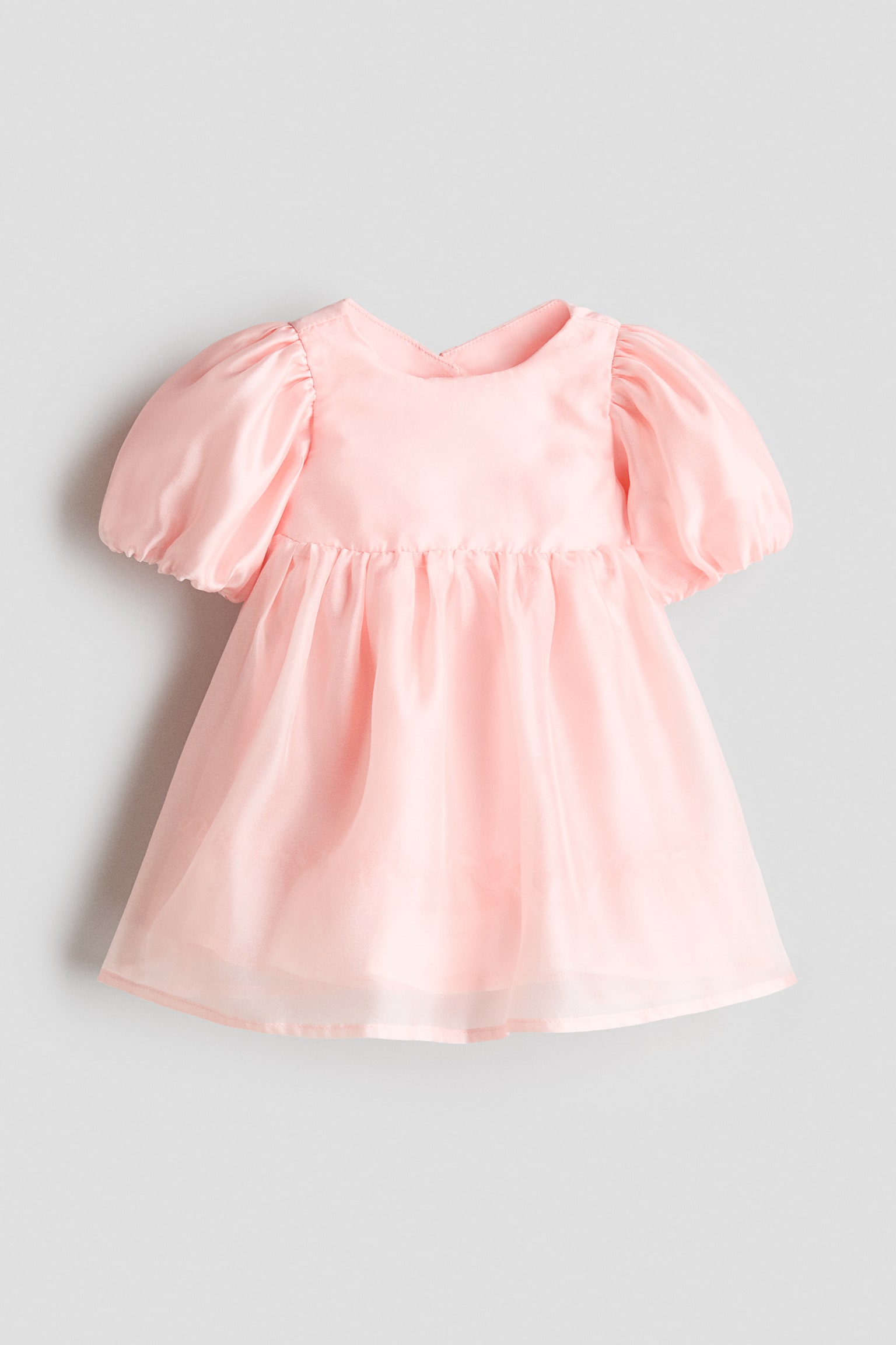 Saten Elbise - Açık pembe/Beyaz