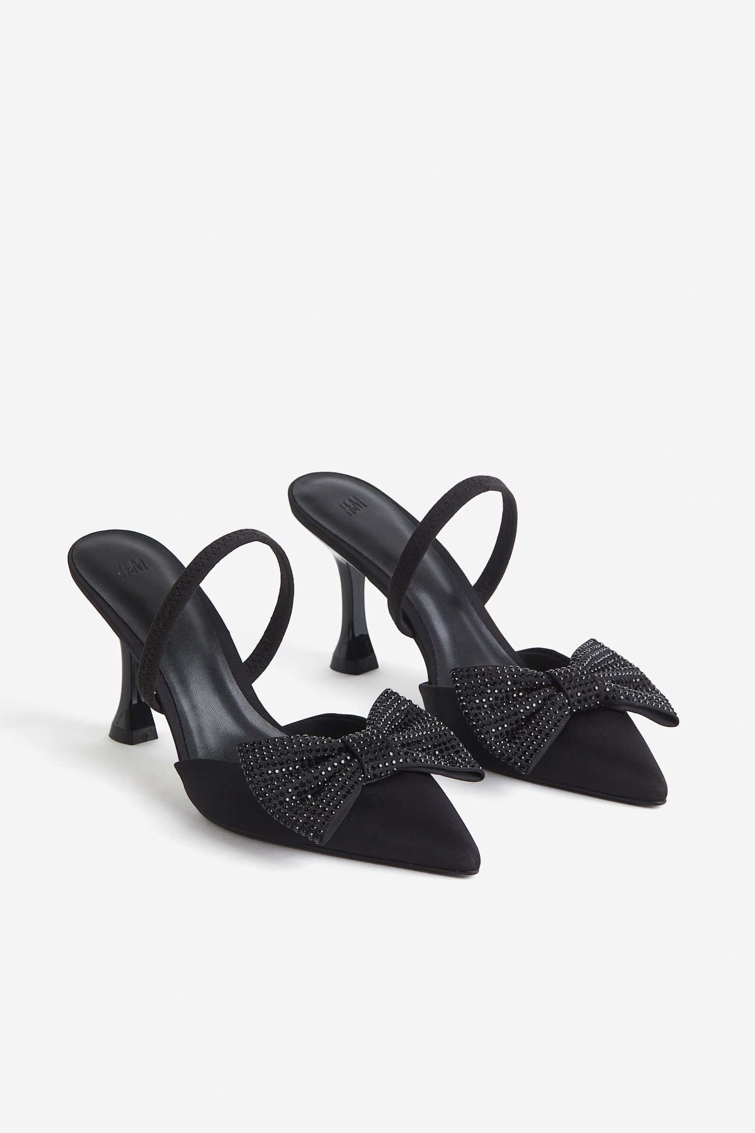 Bow-detail Slingbacks - Black - 4