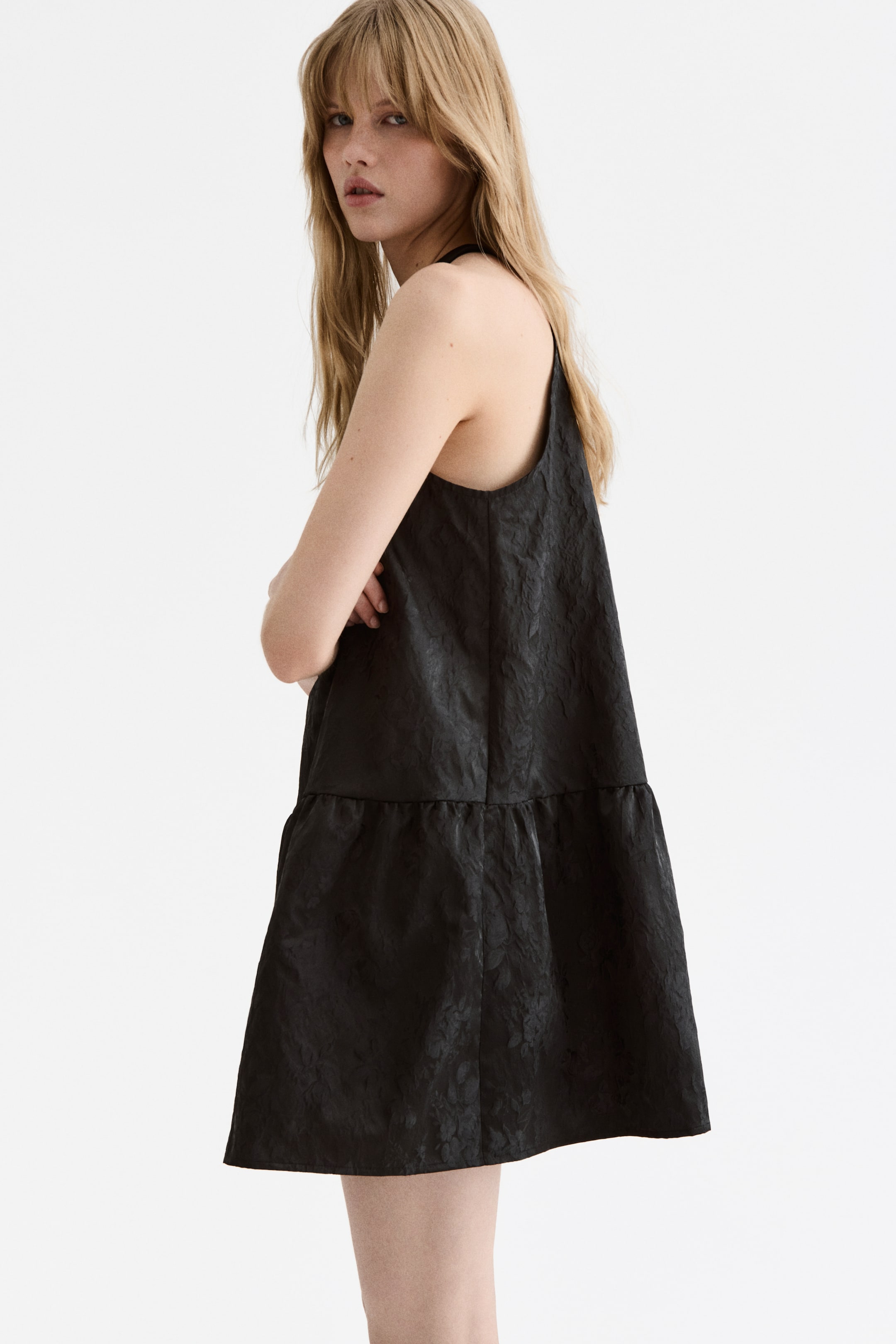 View larger image: Jacquard-Weave Dress - Black - Ladies | H&M US 4