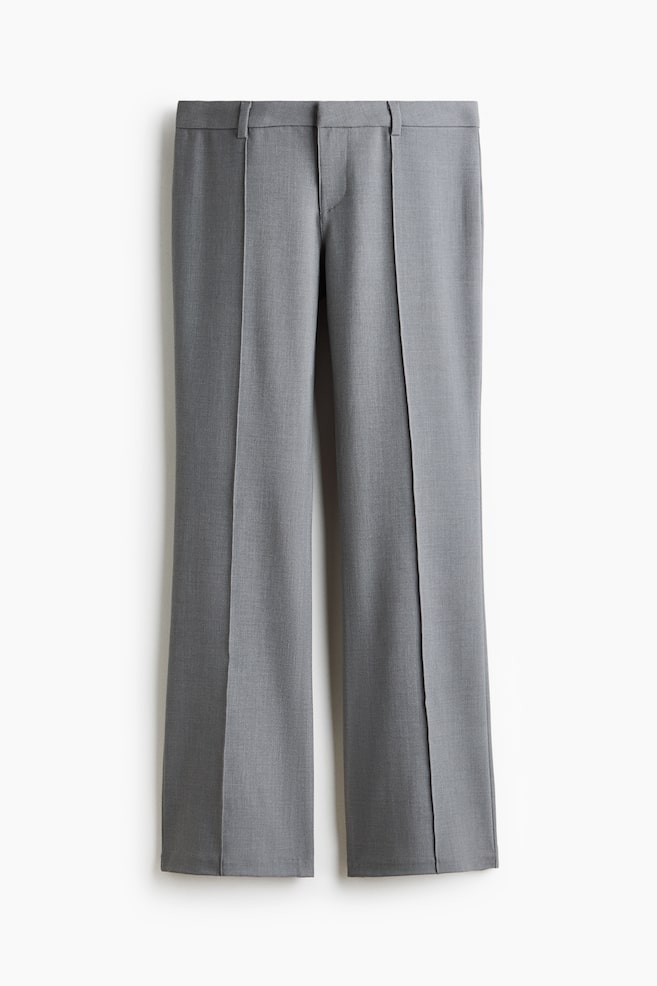 Pantalón sastre con pliegues - Gris jaspeado/Negro denim - 1