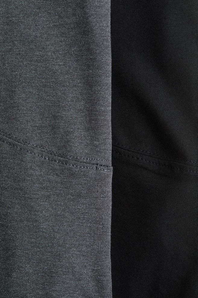 MAMA 2-pack jersey leggings - Dark grey/Black/Black - 3