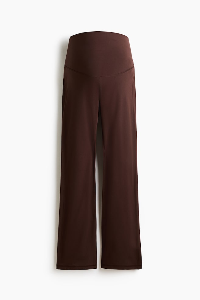 MAMA Flared Sports Leggings with SoftMove™ - Warm brown/Black/Dark gray - 1