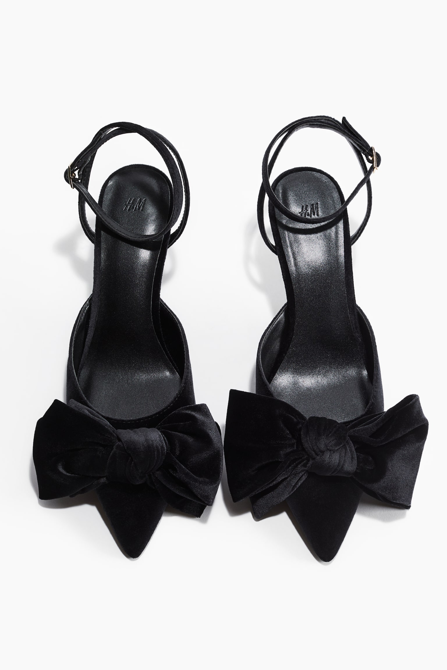 Bow-Detail Velour Pumps - Black/Dark red - 2