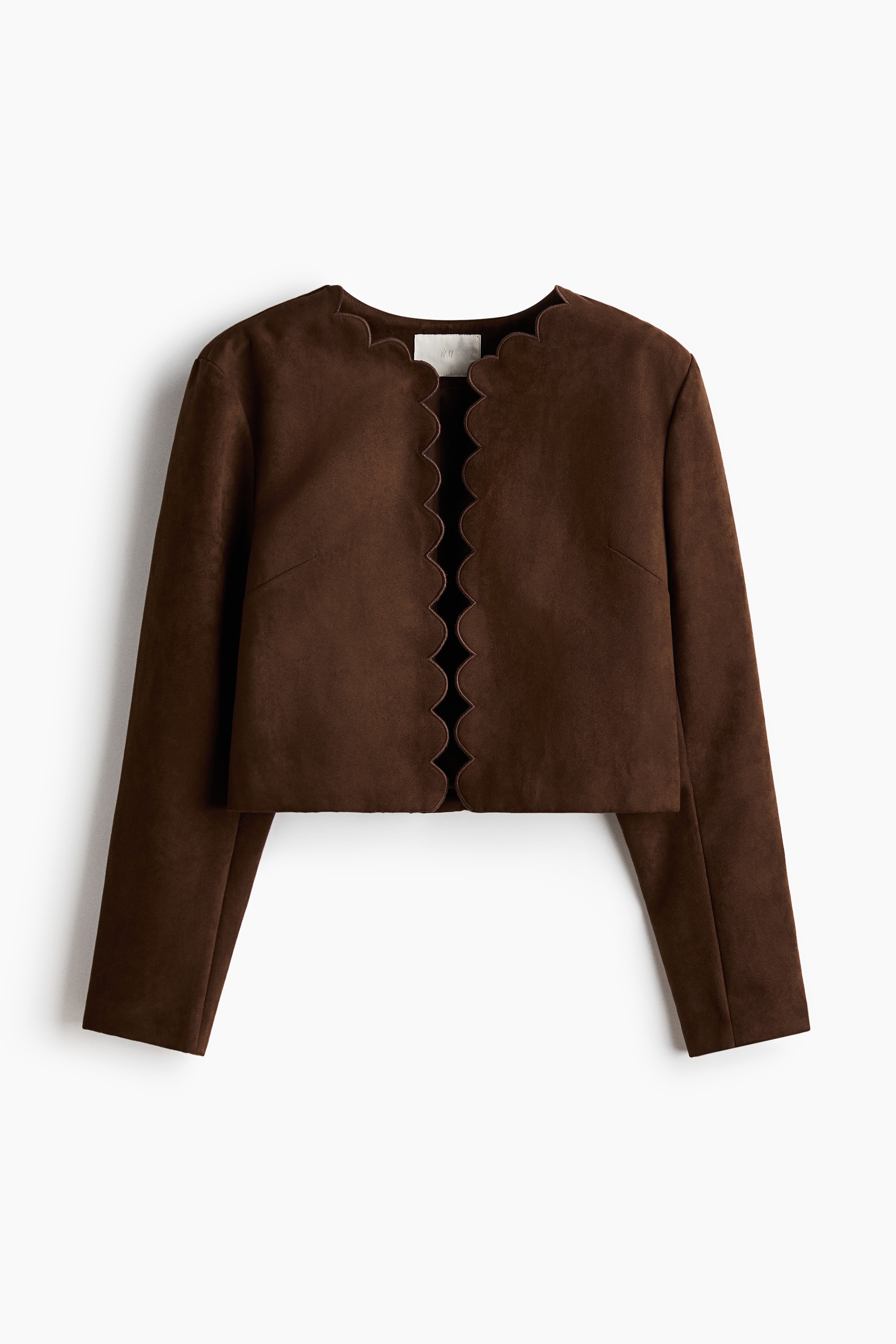 Scalloped-edge jacket - Dark brown