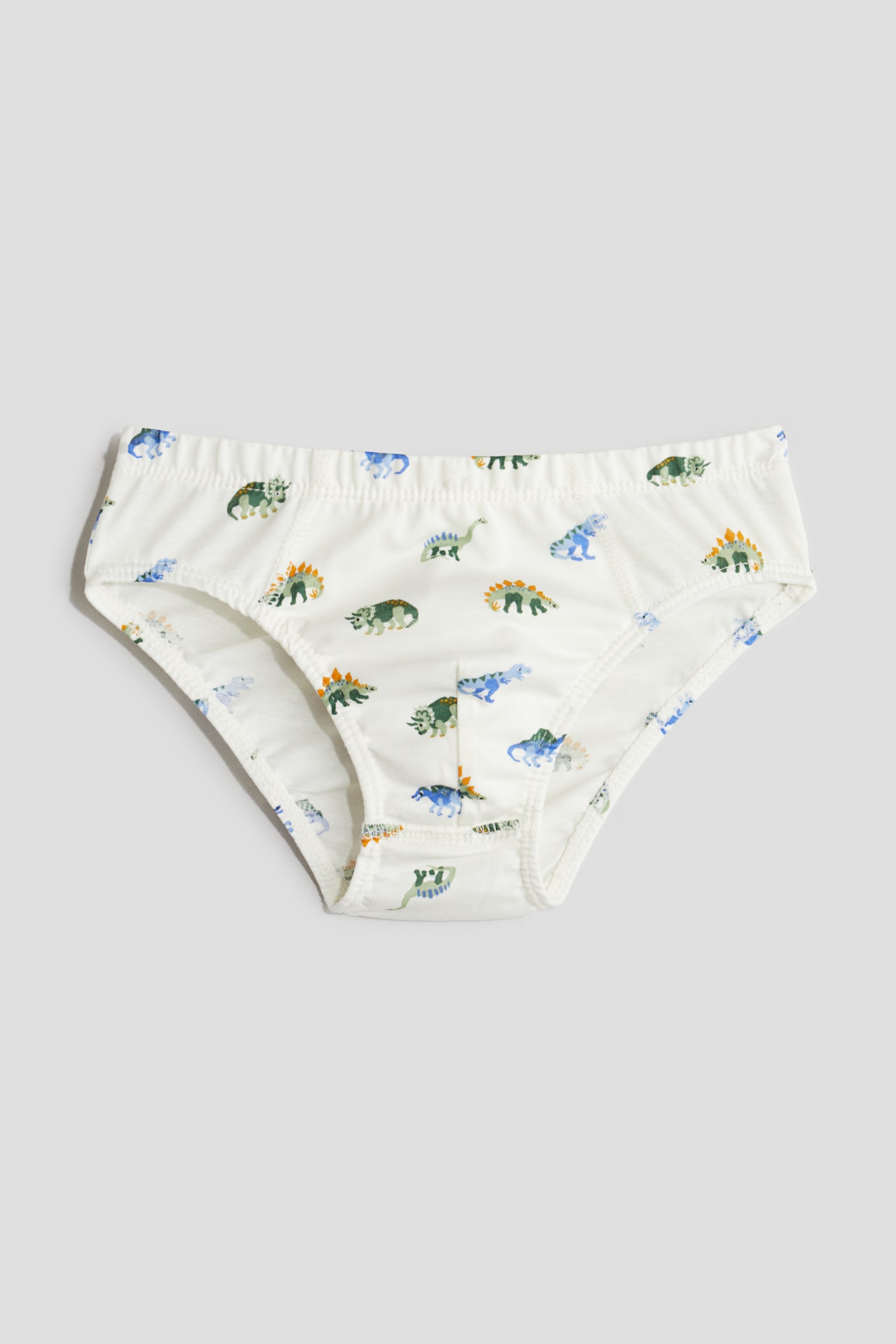 5-pack cotton boys’ briefs - White/Dinosaurs/Bright blue/Green - 2