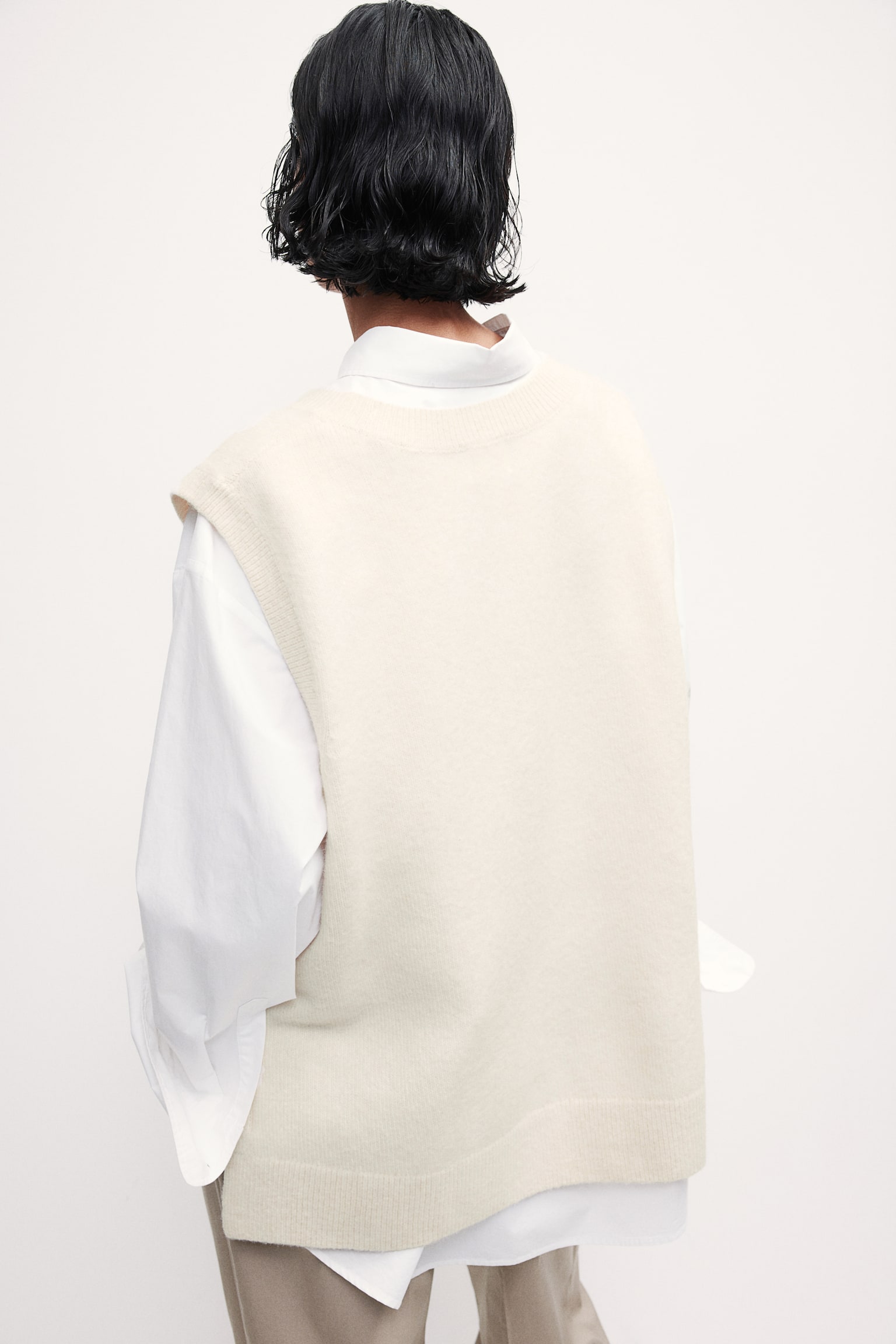 Sweater vest - Cream/Greige marl/Dark grey marl - 6