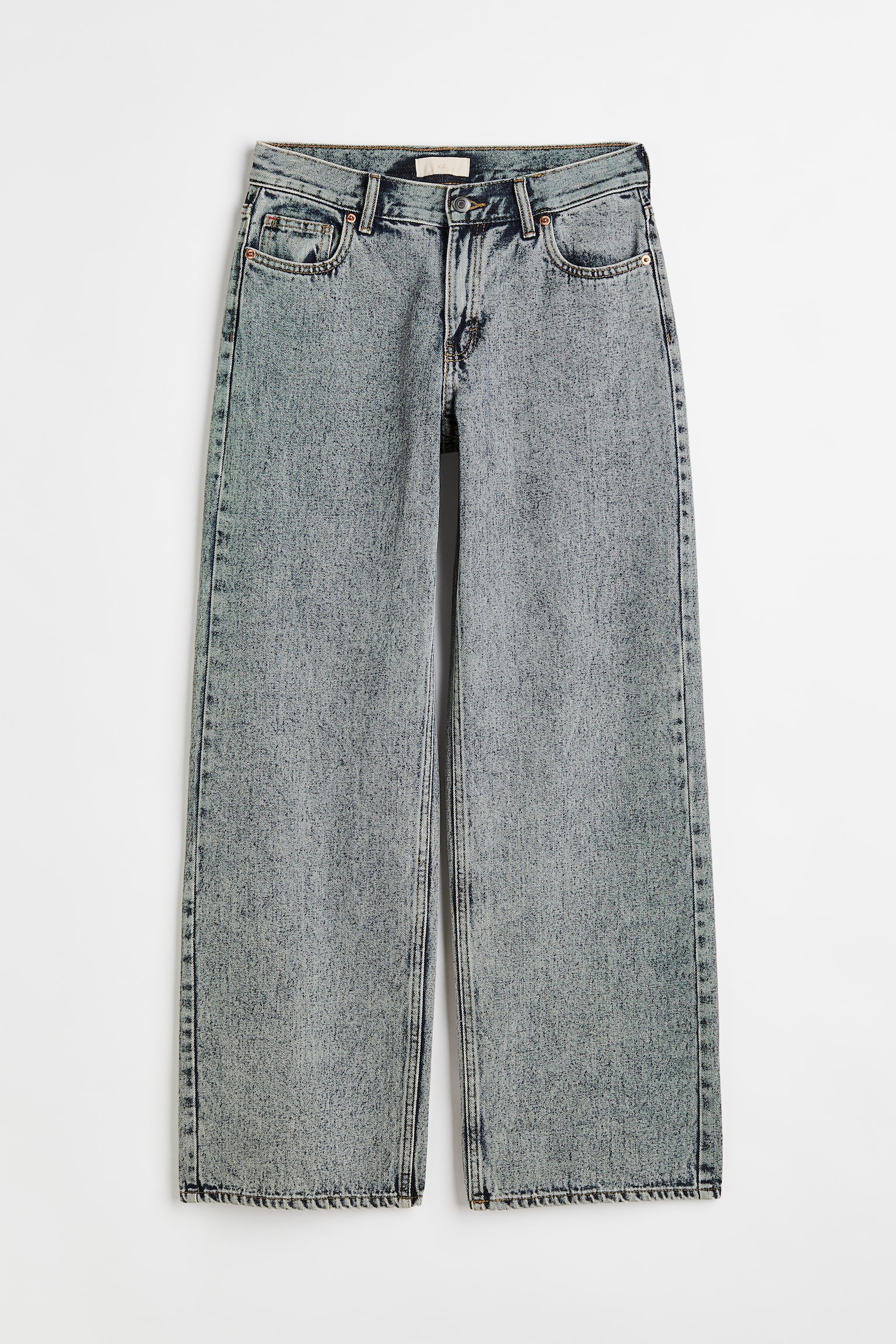 Straight Low Jeans - Denim blue/Washed - 1