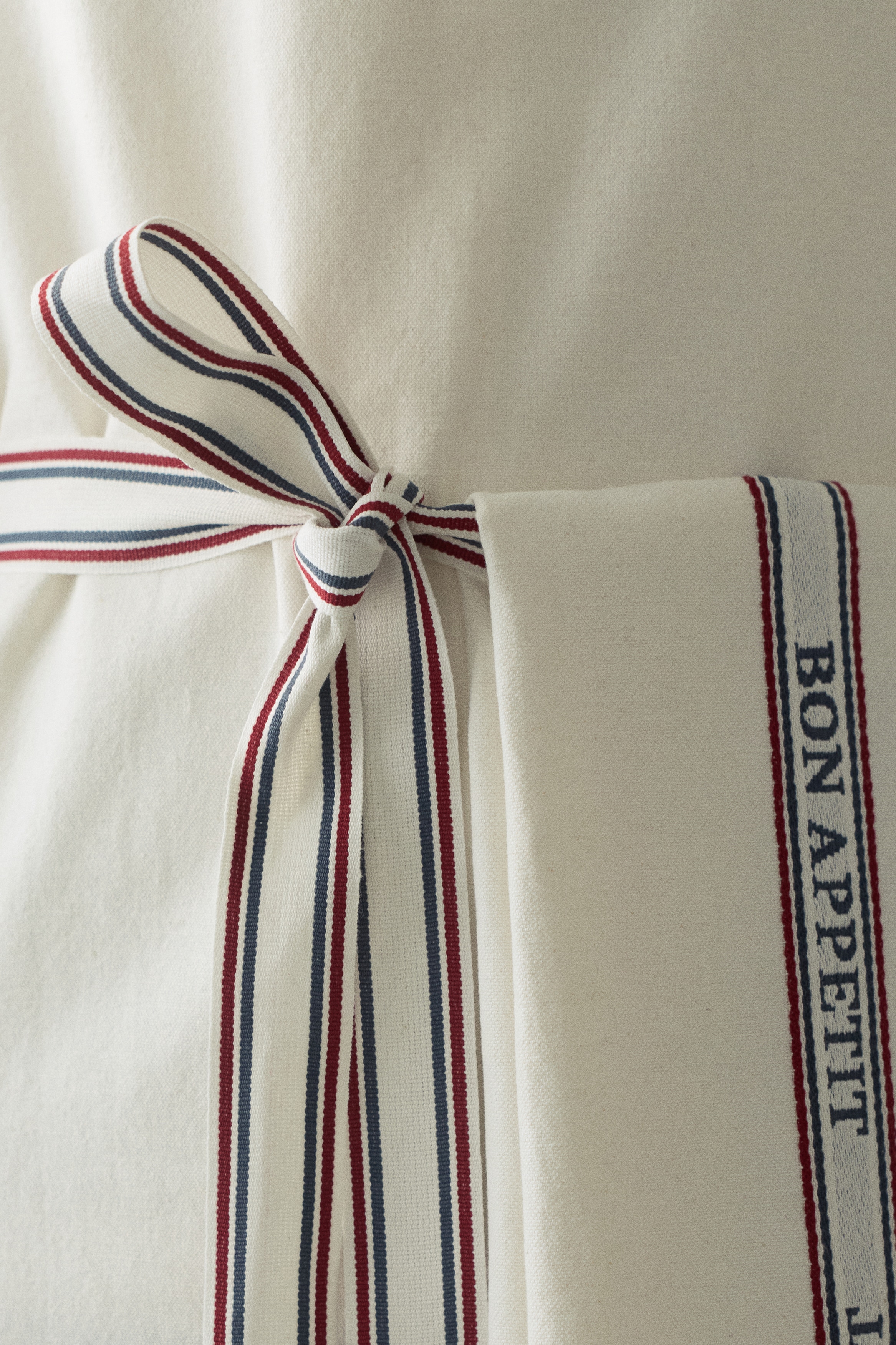 Linen-Blend Apron - Cream/Bon Appétit