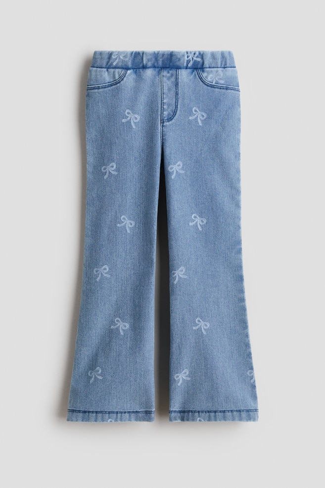 Denim-Look Flared Jeggings - Light denim blue/bows/Pale denim blue/Dark denim blue - 1