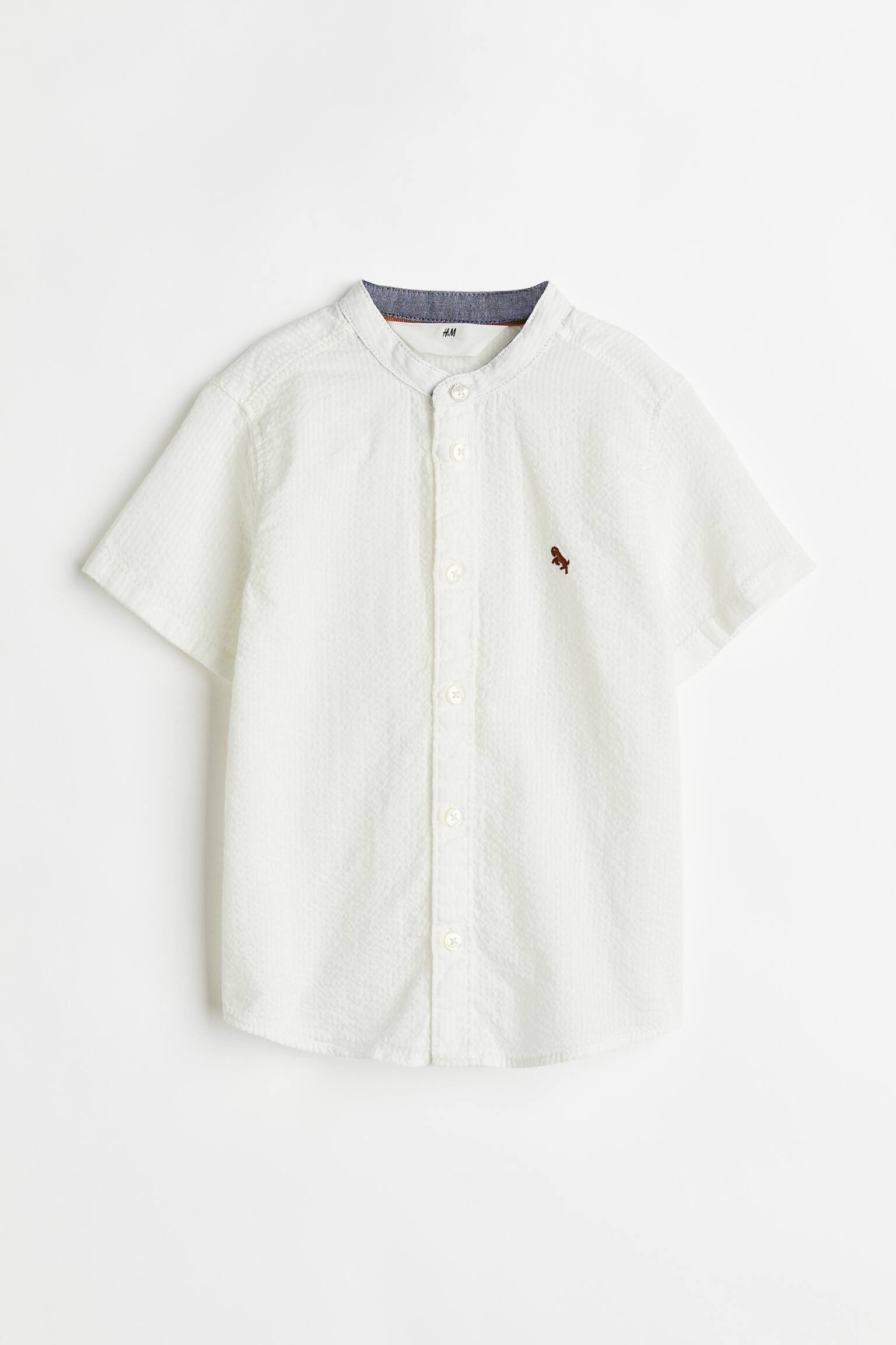 Grandad Shirt - White/Light blue - 1